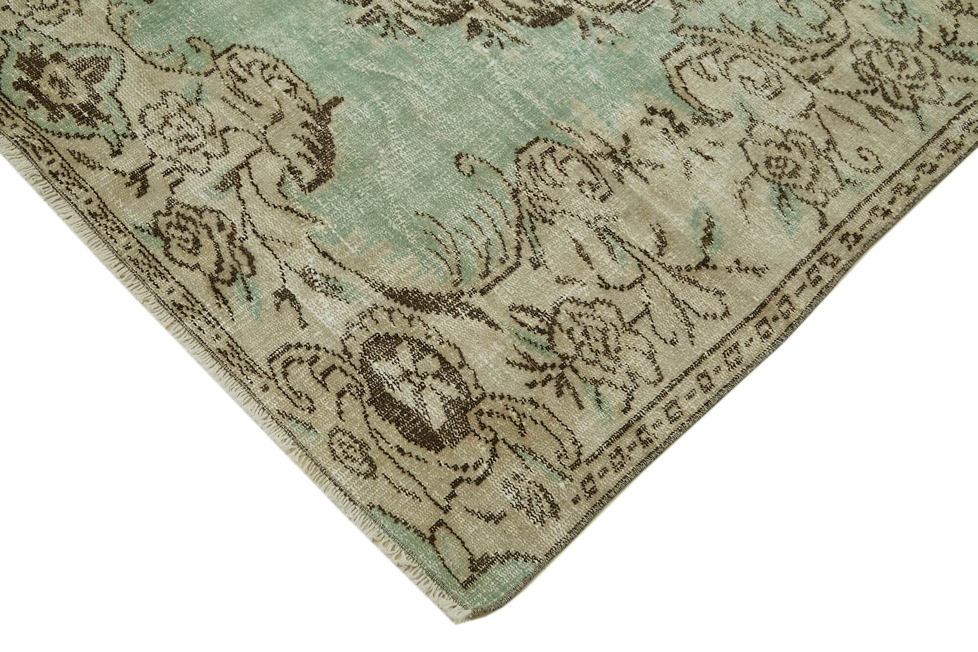 Handmade Wool Area Rug - Vintage Cotton Rug 5'9''x8'5'' | Neutral Beige, Durable Natural Fiber