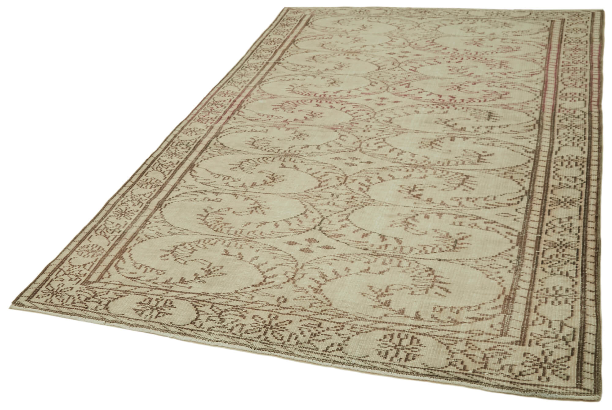 Handmade Wool Area Rug – Vintage Cotton Rug With Durable Cotton Weave 5'7''x8'11''