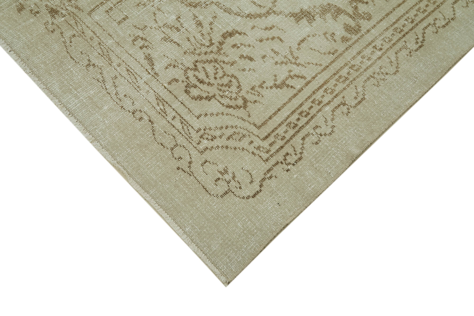 Vintage Wool Area Rug | Handmade Cotton Rug - Turkish Hand Knotted Beige Carpet 5'6''x8'11''