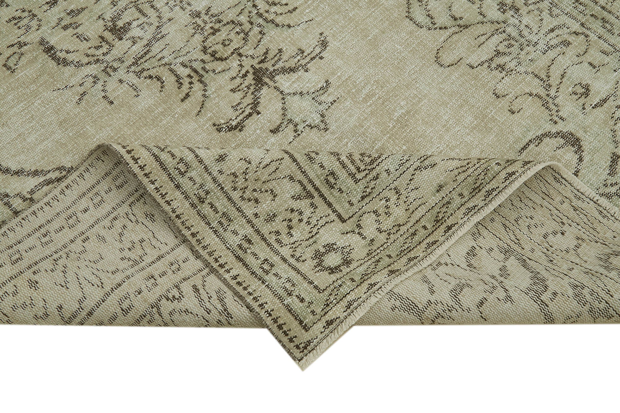 Vintage Cotton Wool Rug – Handmade Area Rug With Soft Wool Texture, Durable Beige Carpet
