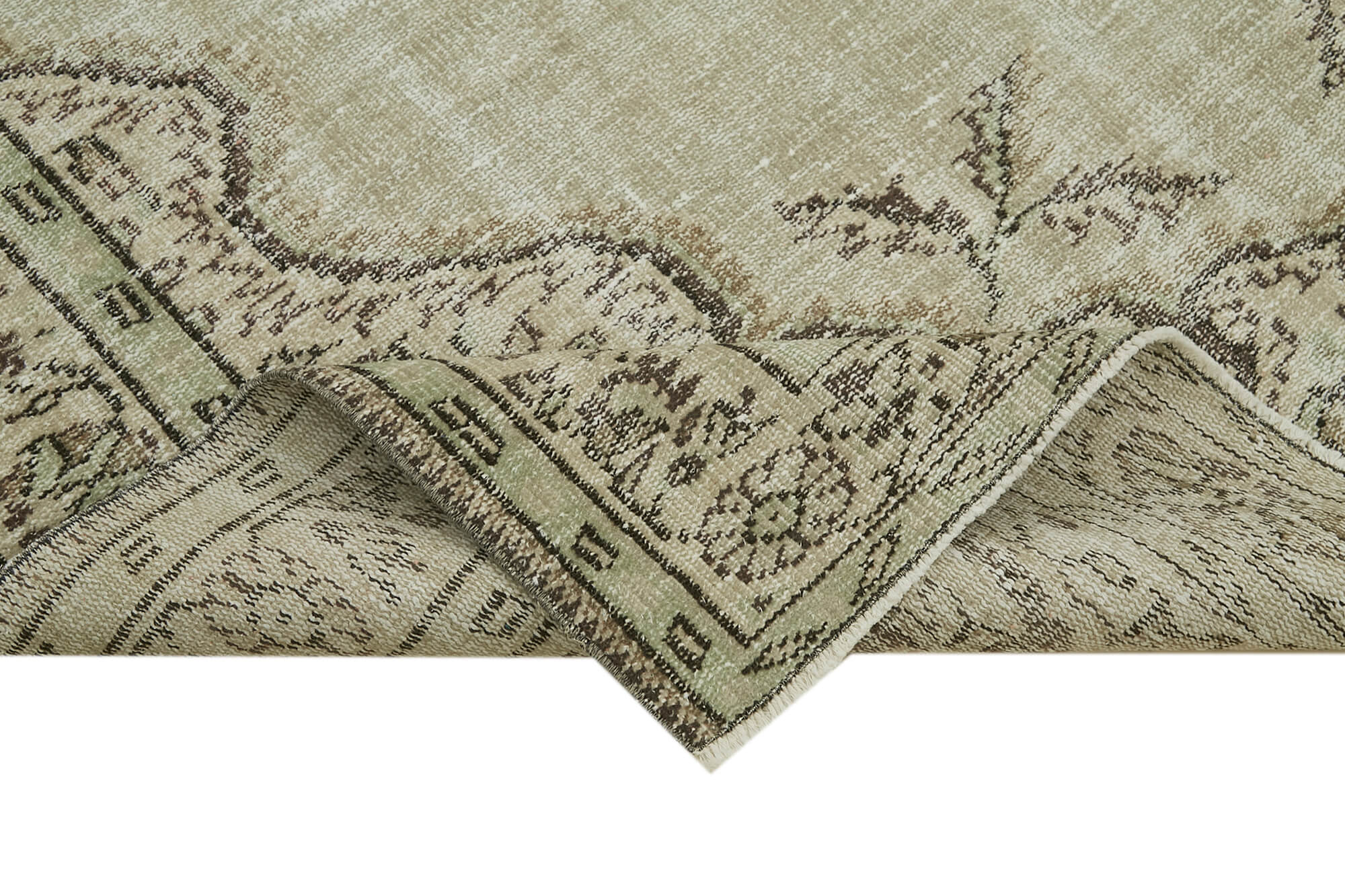 Handmade Wool Area Rug – Vintage Cotton Rug Beige 5'11''x9'4'' Durable Soft Carpet