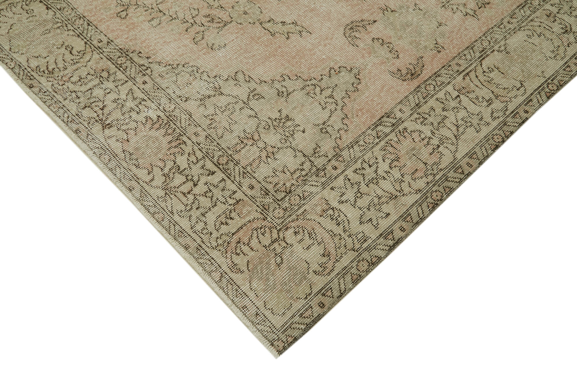 Handmade Wool Area Rug – Vintage Cotton Rug 6'9'' x 9'11'' | Neutral Beige, Soft Wool Carpet