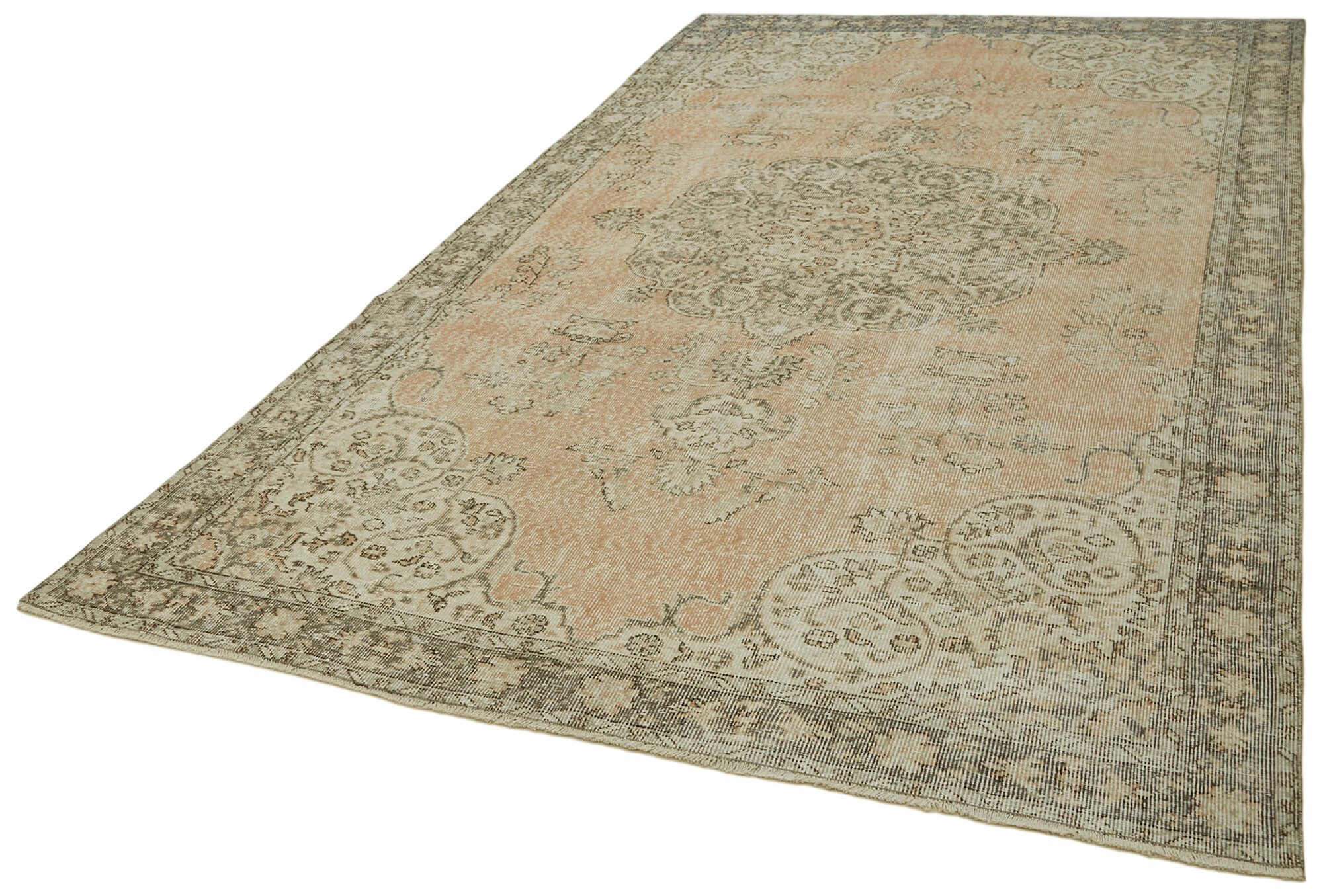 Handmade Wool Area Rug – Vintage Cotton Rug Beige 6'4'' x 10'8'' Durable Soft Carpet