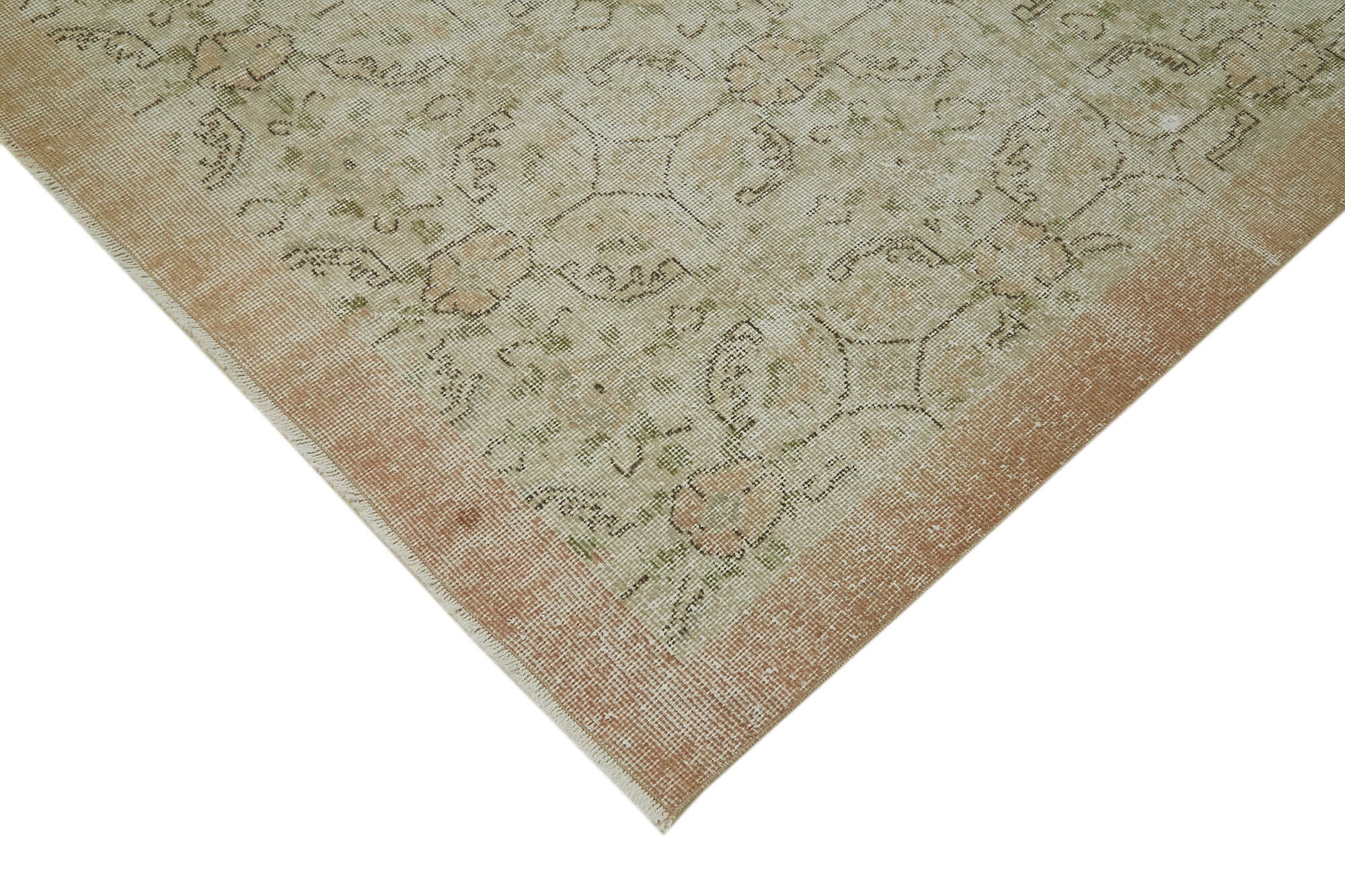 Handmade Wool Area Rug | Vintage Style Carpet, Durable Cotton Weave, Neutral Beige