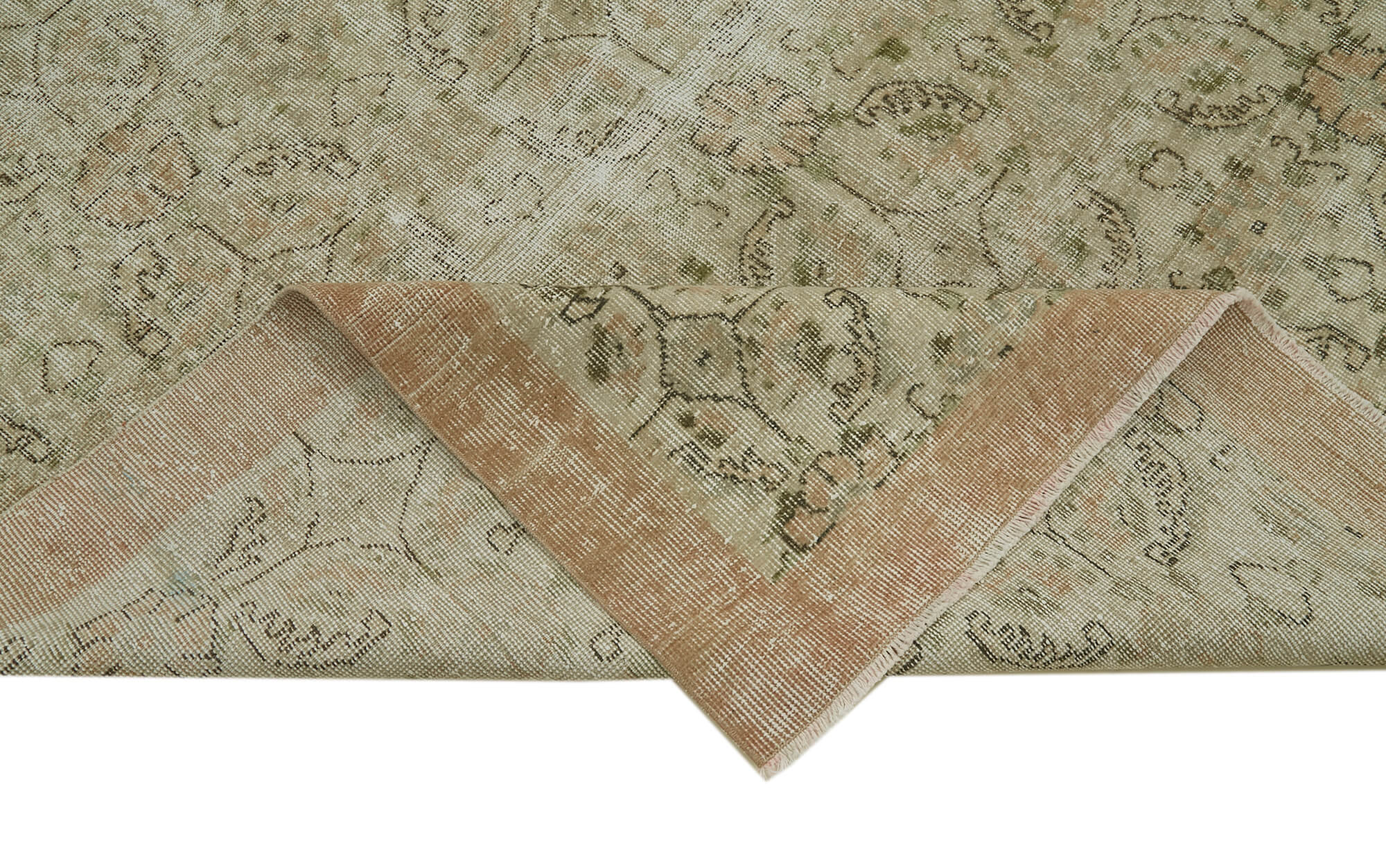 Handmade Wool Area Rug | Vintage Style Carpet, Durable Cotton Weave, Neutral Beige