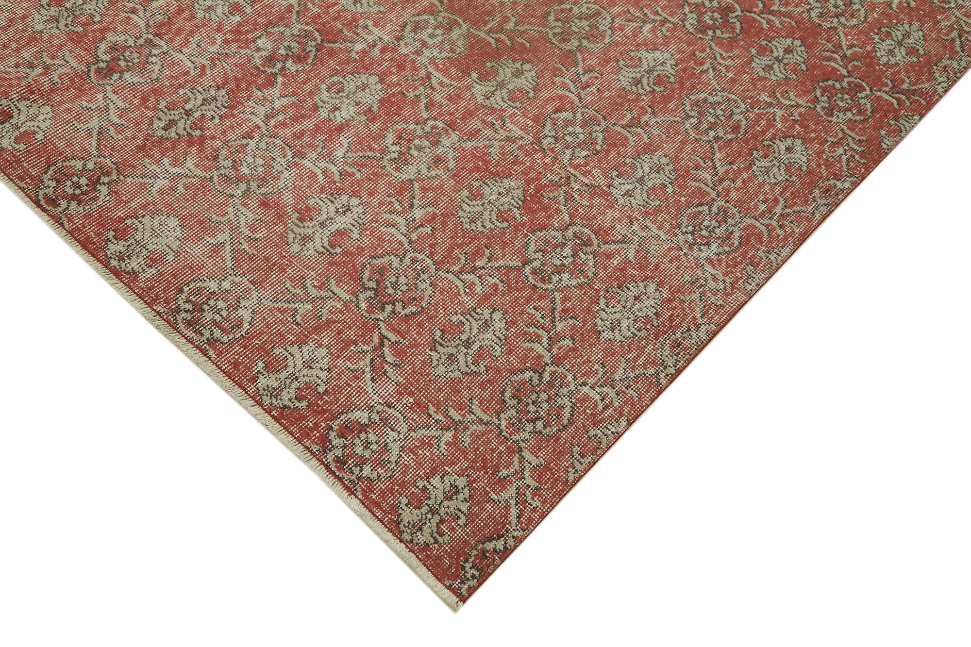 Handmade Wool Area Rug – Vintage Cotton Rug Beige 6'7''x10'1'' Durable Wool Carpet