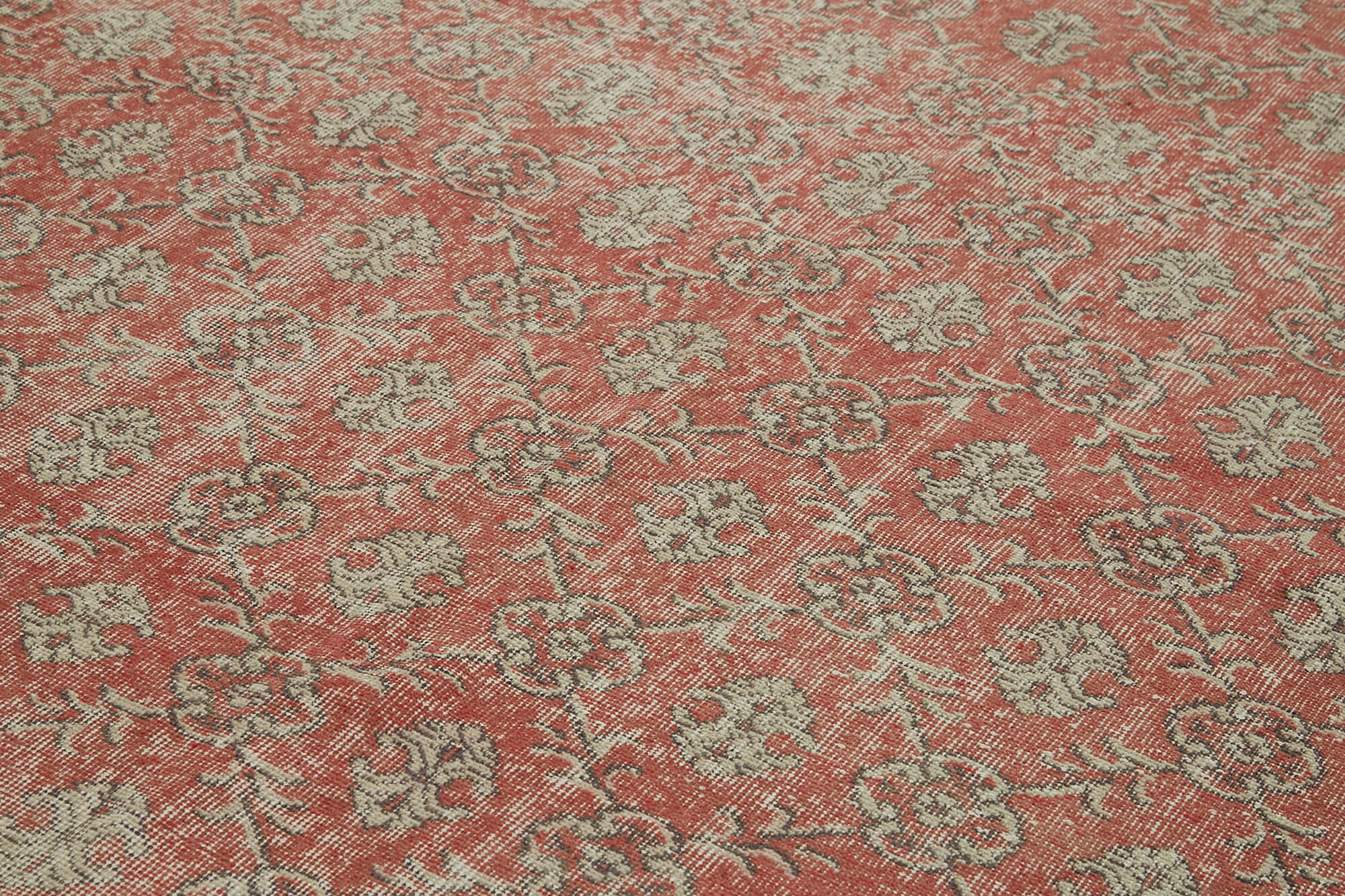 Handmade Wool Area Rug – Vintage Cotton Rug Beige 6'7''x10'1'' Durable Wool Carpet