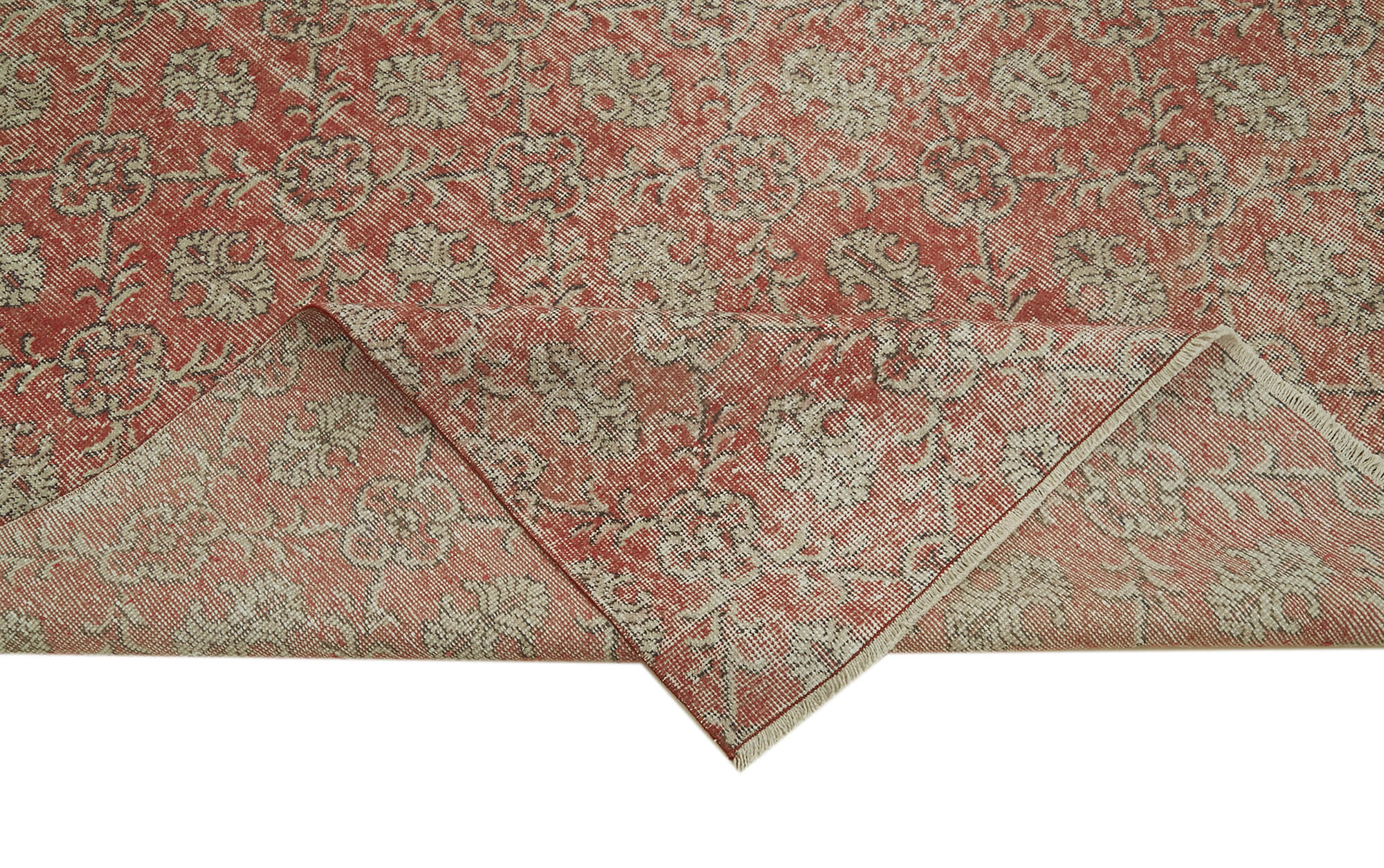 Handmade Wool Area Rug – Vintage Cotton Rug Beige 6'7''x10'1'' Durable Wool Carpet