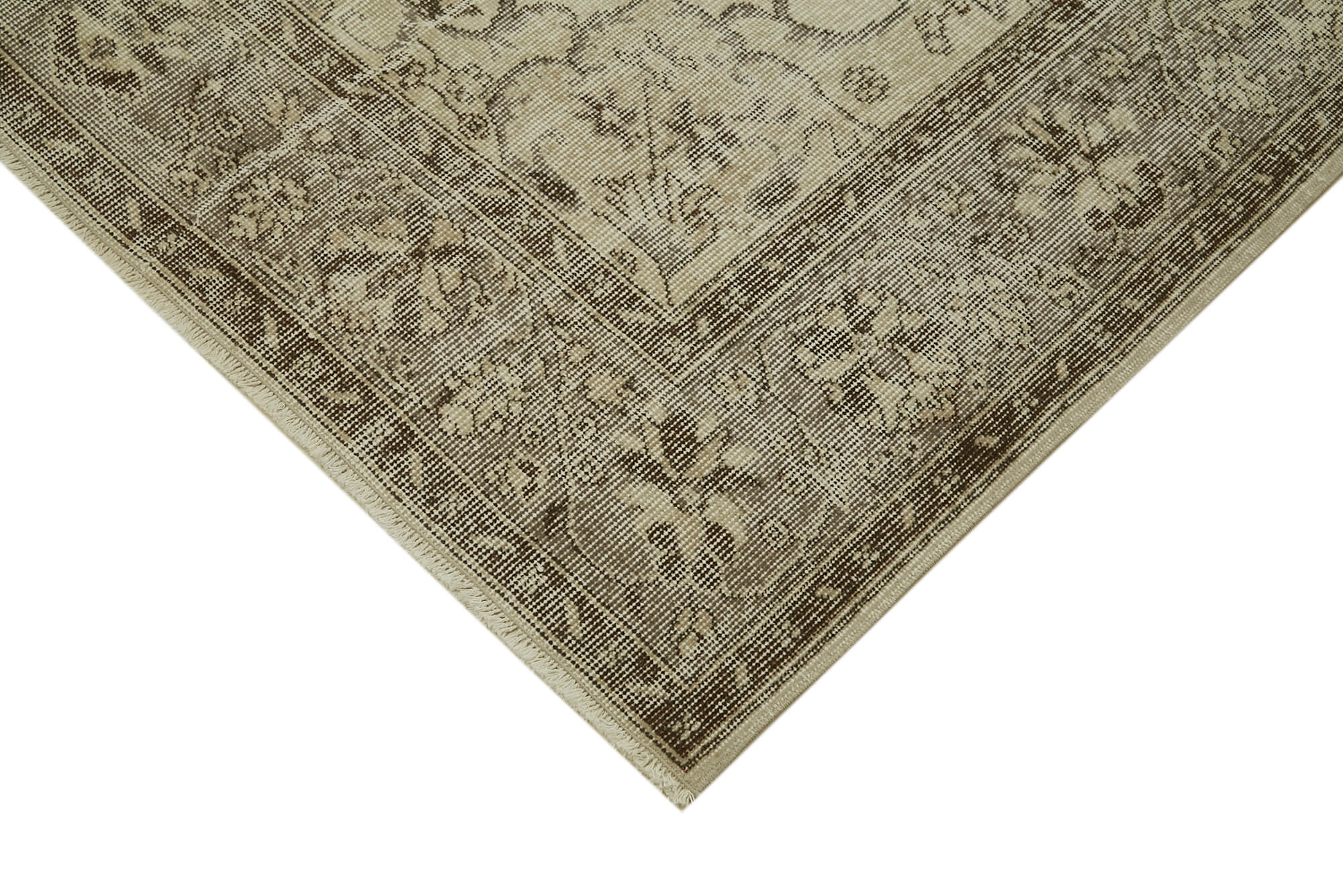 Handmade Wool Area Rug – Vintage Cotton Rug Beige 6'1''x9'5'' Classic Floor Covering