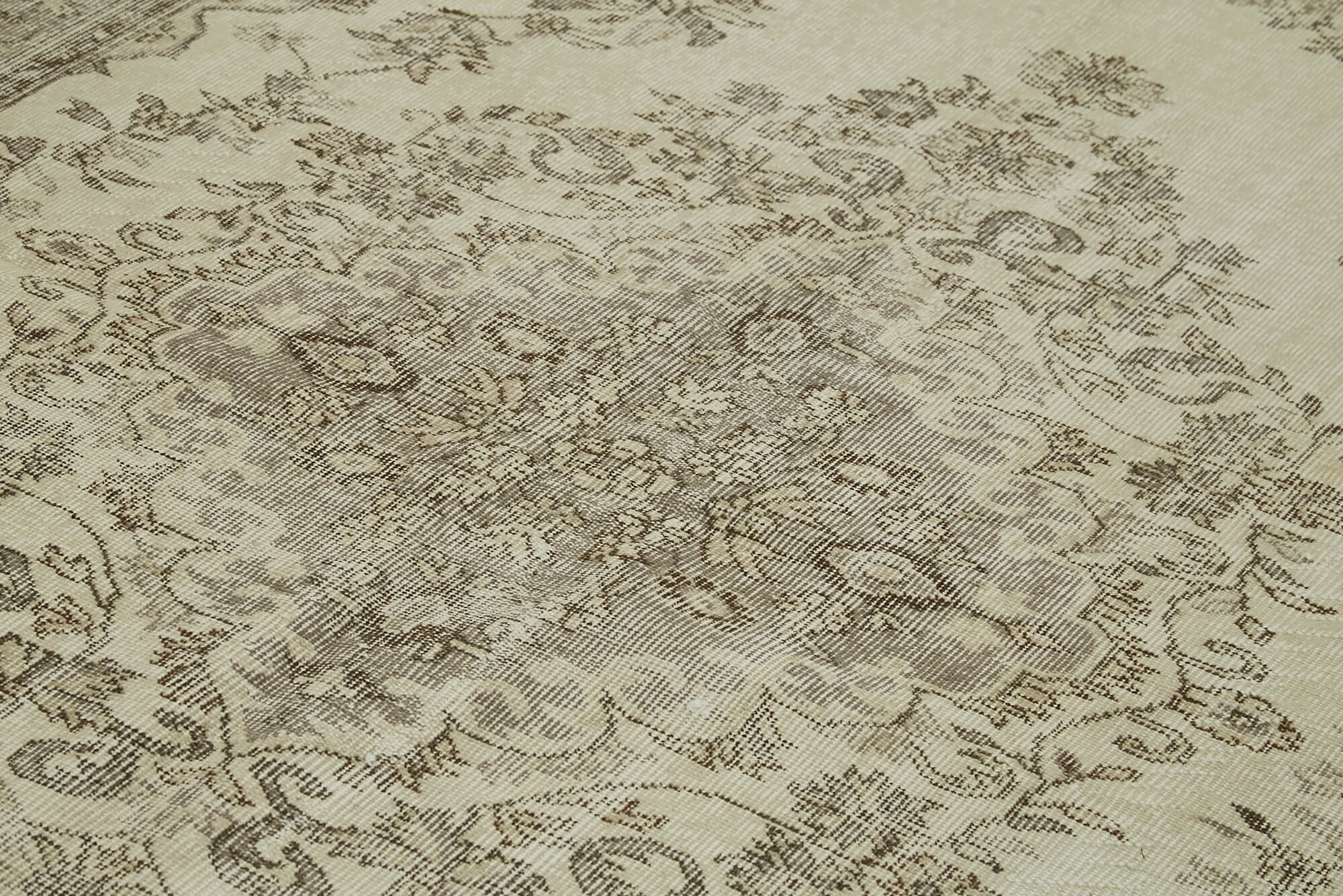 Handmade Wool Area Rug – Vintage Cotton Rug Beige 6'1''x9'5'' Classic Floor Covering