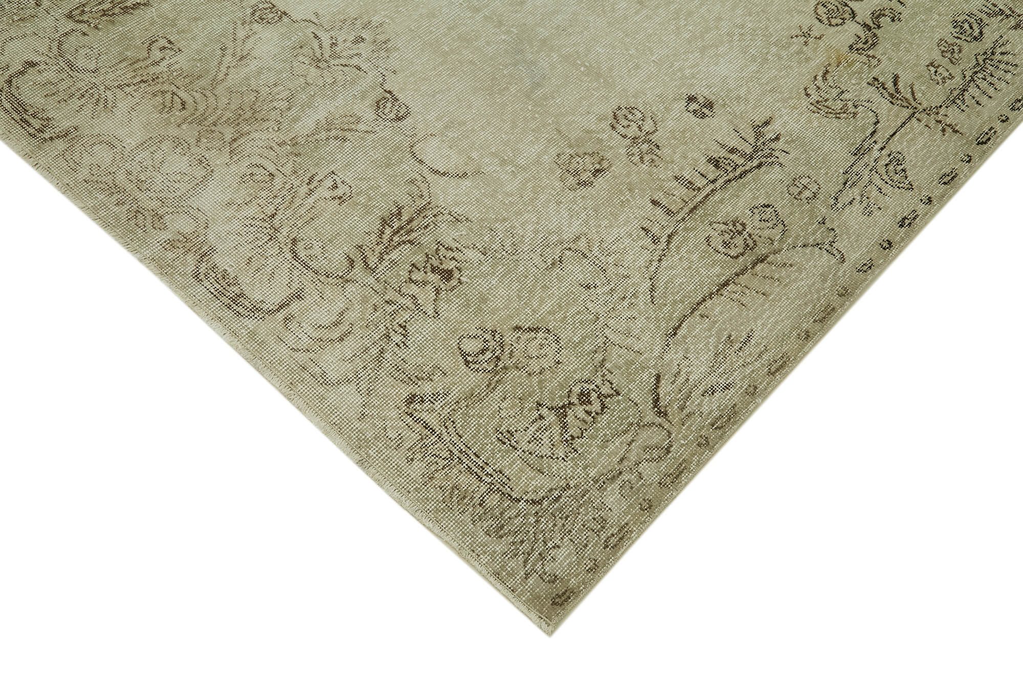 Handmade Wool Area Rug – Vintage Cotton Rug 5'7''x9'3'' Beige Soft Wool Carpet