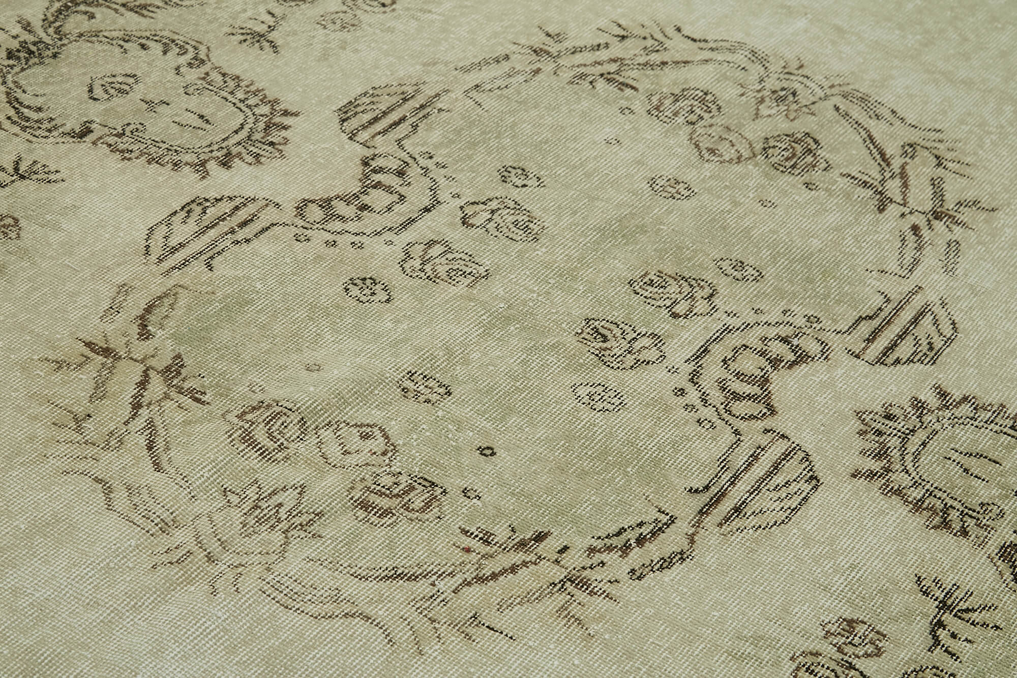 Handmade Wool Area Rug – Vintage Cotton Rug 5'7''x9'3'' Beige Soft Wool Carpet