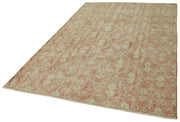 Handmade Wool Area Rug - Vintage Cotton Rug Beige 5'8'' x 9'3'' Hand Woven Carpet
