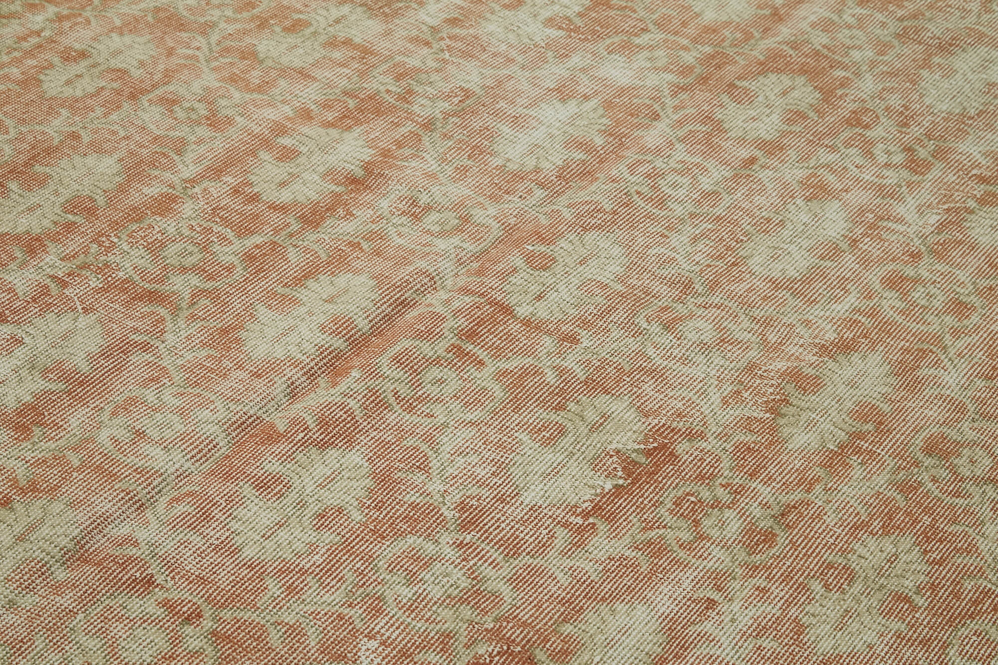 Handmade Wool Area Rug - Vintage Cotton Rug Beige 5'8'' x 9'3'' Hand Woven Carpet