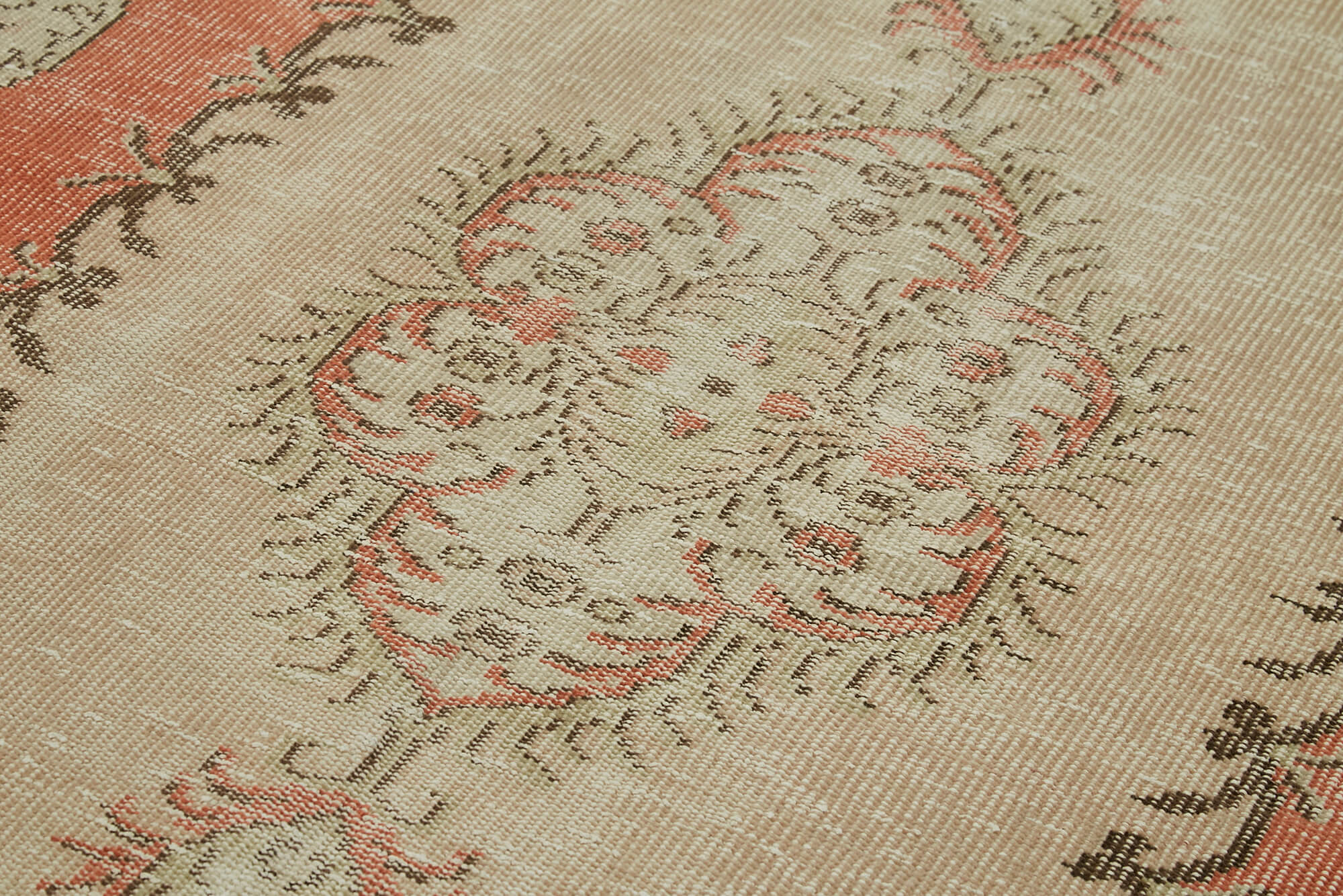 Handmade Area Rug - Vintage Cotton Wool Beige Carpet | Soft Durable Natural Fiber