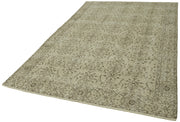 Vintage Cotton Wool Rug - Handmade Turkish Area Rug 5'10''x9'5'' Beige Classic