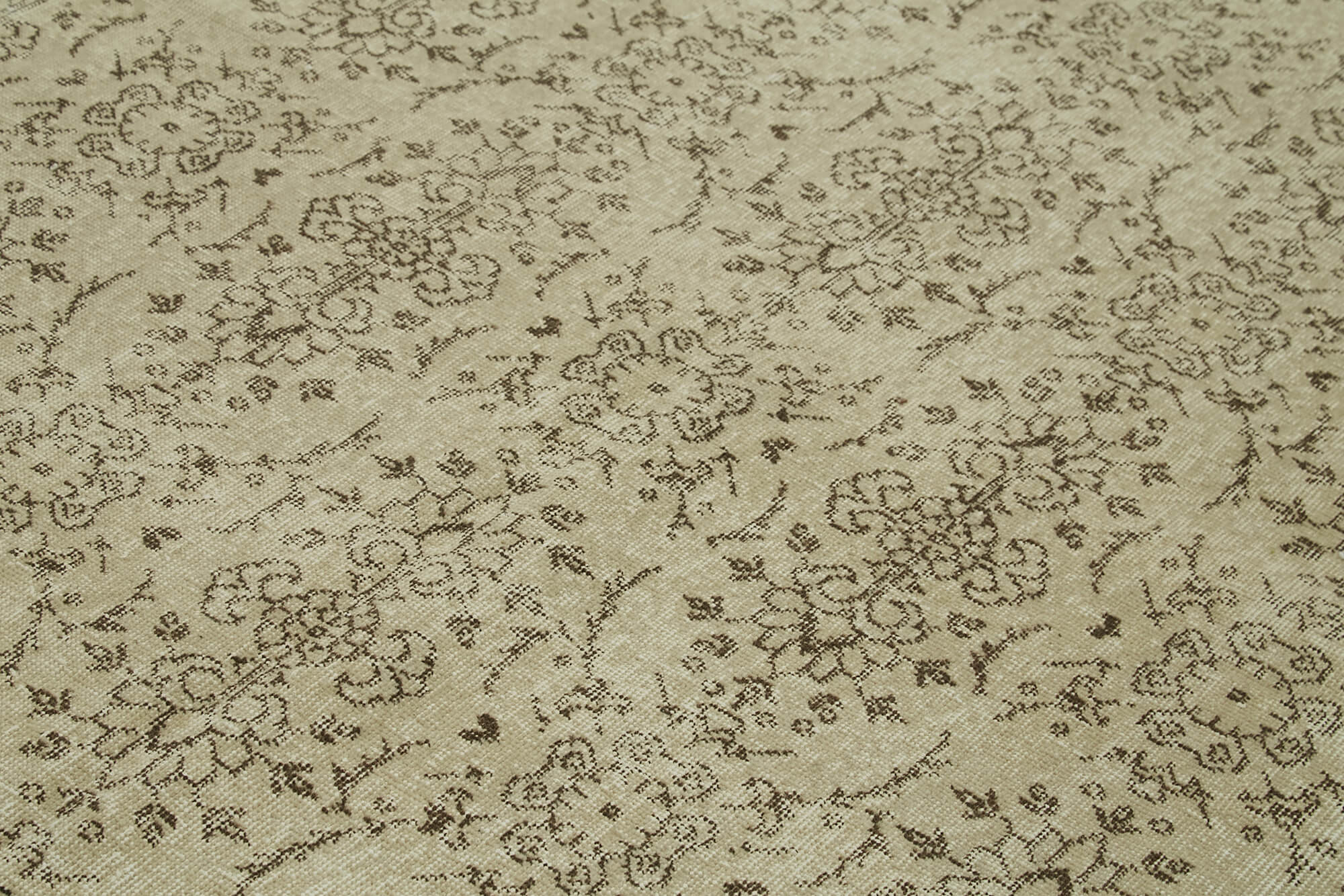 Vintage Cotton Wool Rug - Handmade Turkish Area Rug 5'10''x9'5'' Beige Classic