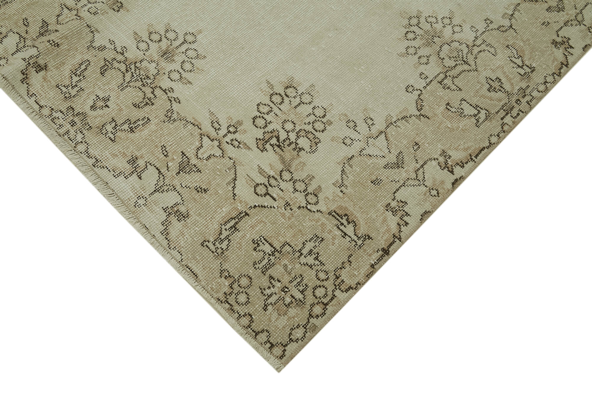 Vintage Wool Area Rug – Handmade Cotton Rug | Turkish Vintage Carpet 5'5"x9'8"