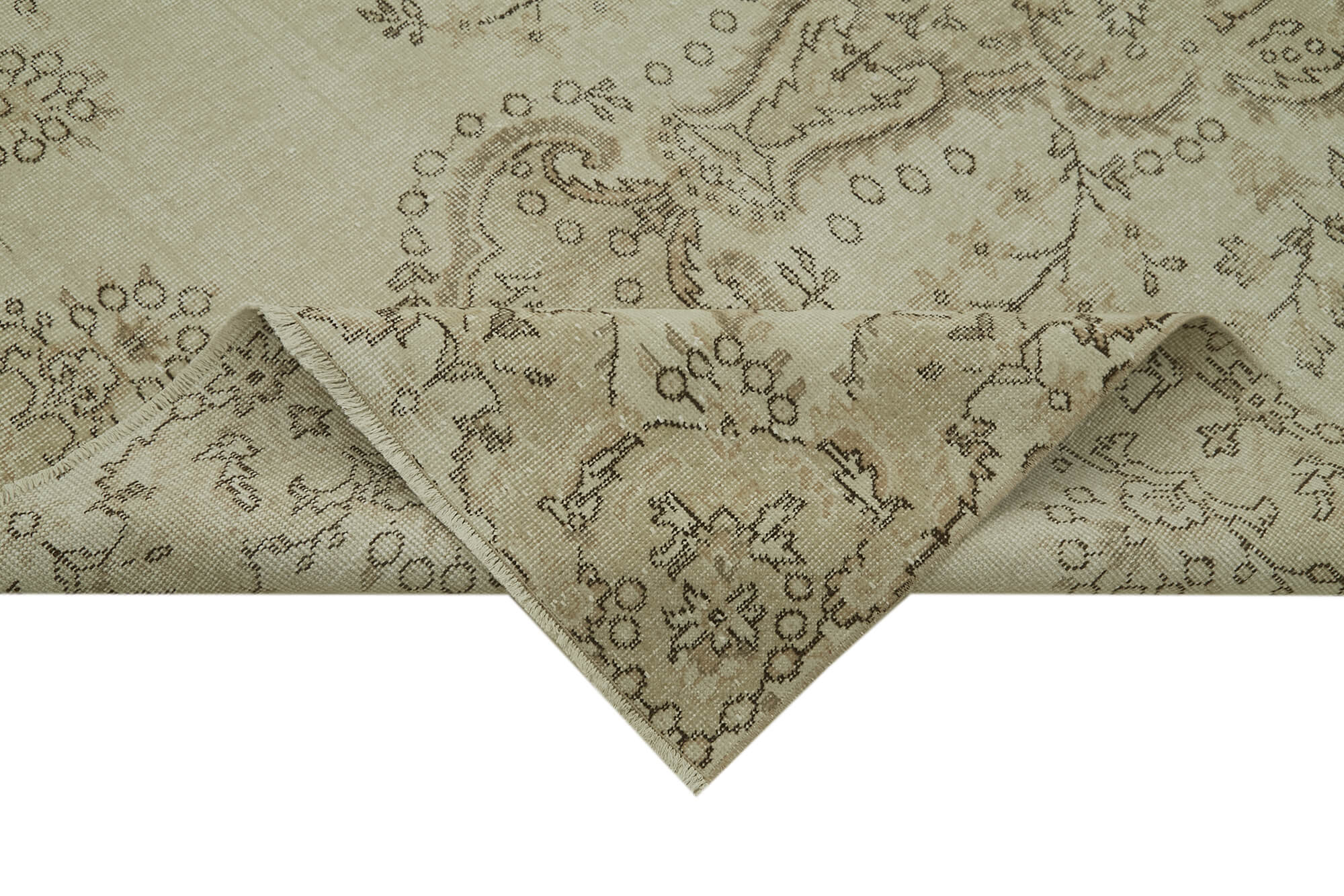 Vintage Wool Area Rug – Handmade Cotton Rug | Turkish Vintage Carpet 5'5"x9'8"