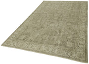 Handmade Vintage Area Rug – Beige Wool Carpet | Durable Cotton Weave 5'5''x9'0''