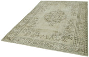 Handmade Wool Area Rug – Vintage Cotton Rug, Beige Wool Carpet 5'10'' x 9'4''