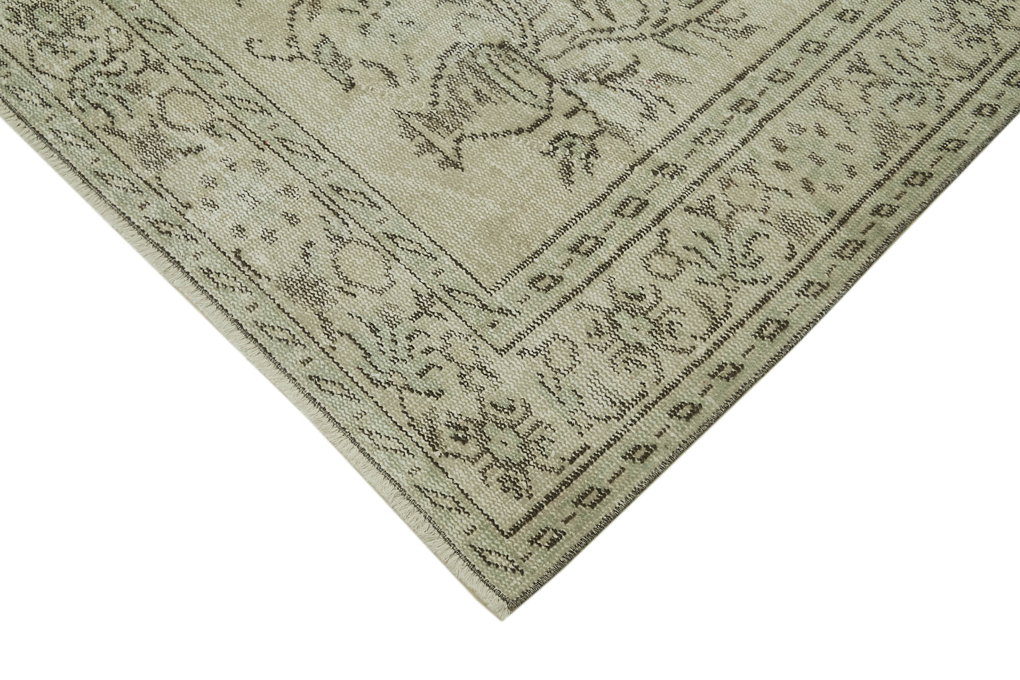 Handmade Wool Area Rug – Vintage Cotton Rug, Beige Wool Carpet 5'10'' x 9'4''