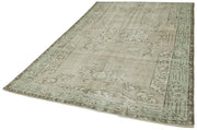 Handmade Wool Area Rug – Vintage Cotton Rug 5'9'' x 9'2'' Beige Boho Style