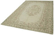 Handmade Wool Area Rug – Vintage Cotton Rug 6'1''x9'1'' Beige Neutral Color