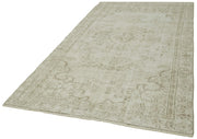 Handmade Vintage Area Rug – Neutral Beige Wool Cotton Carpet 5'4''x9'4''