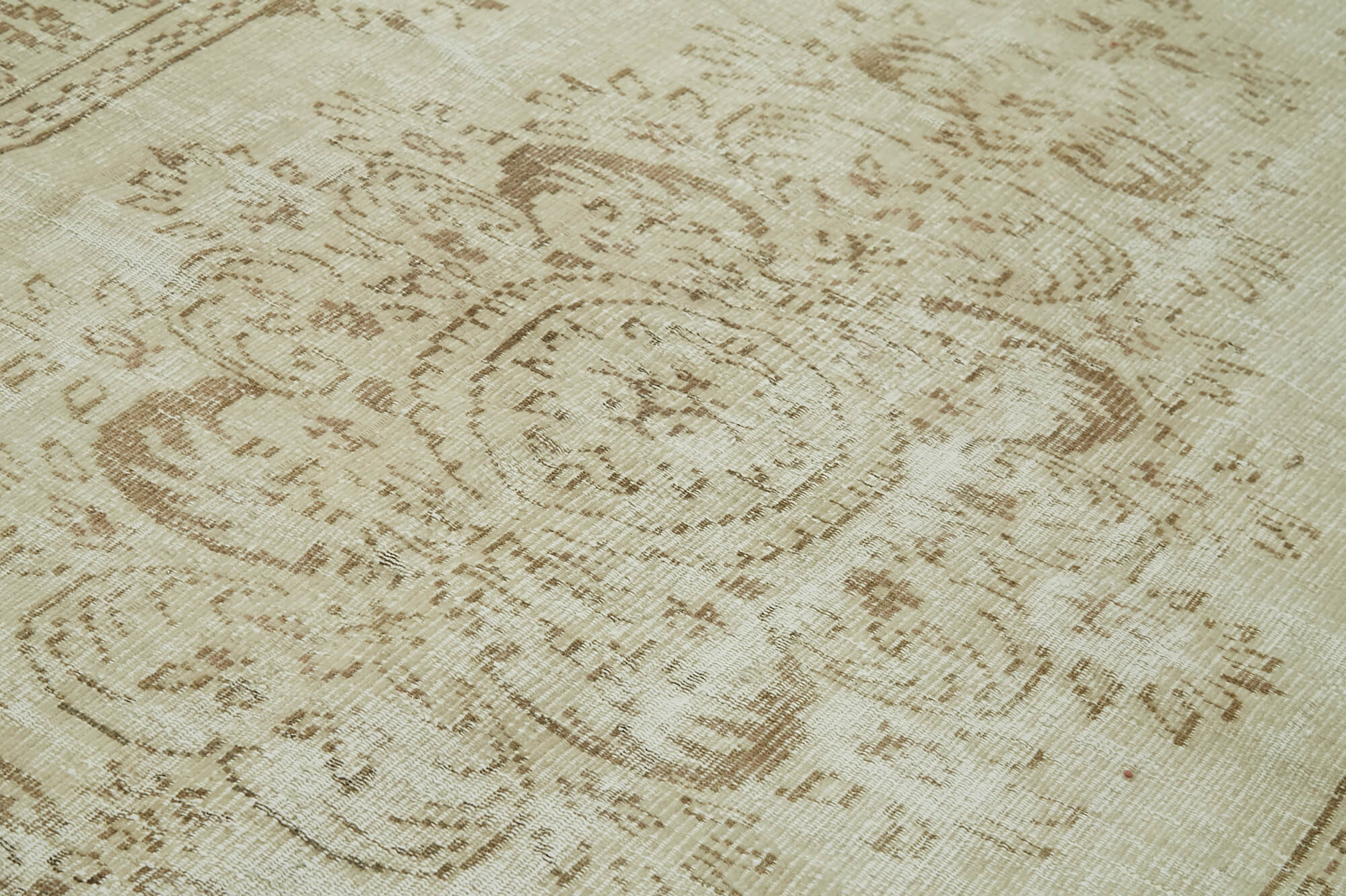 Handmade Wool Area Rug – Vintage Cotton Rug | Beige Area Carpet 5'3''x8'4''