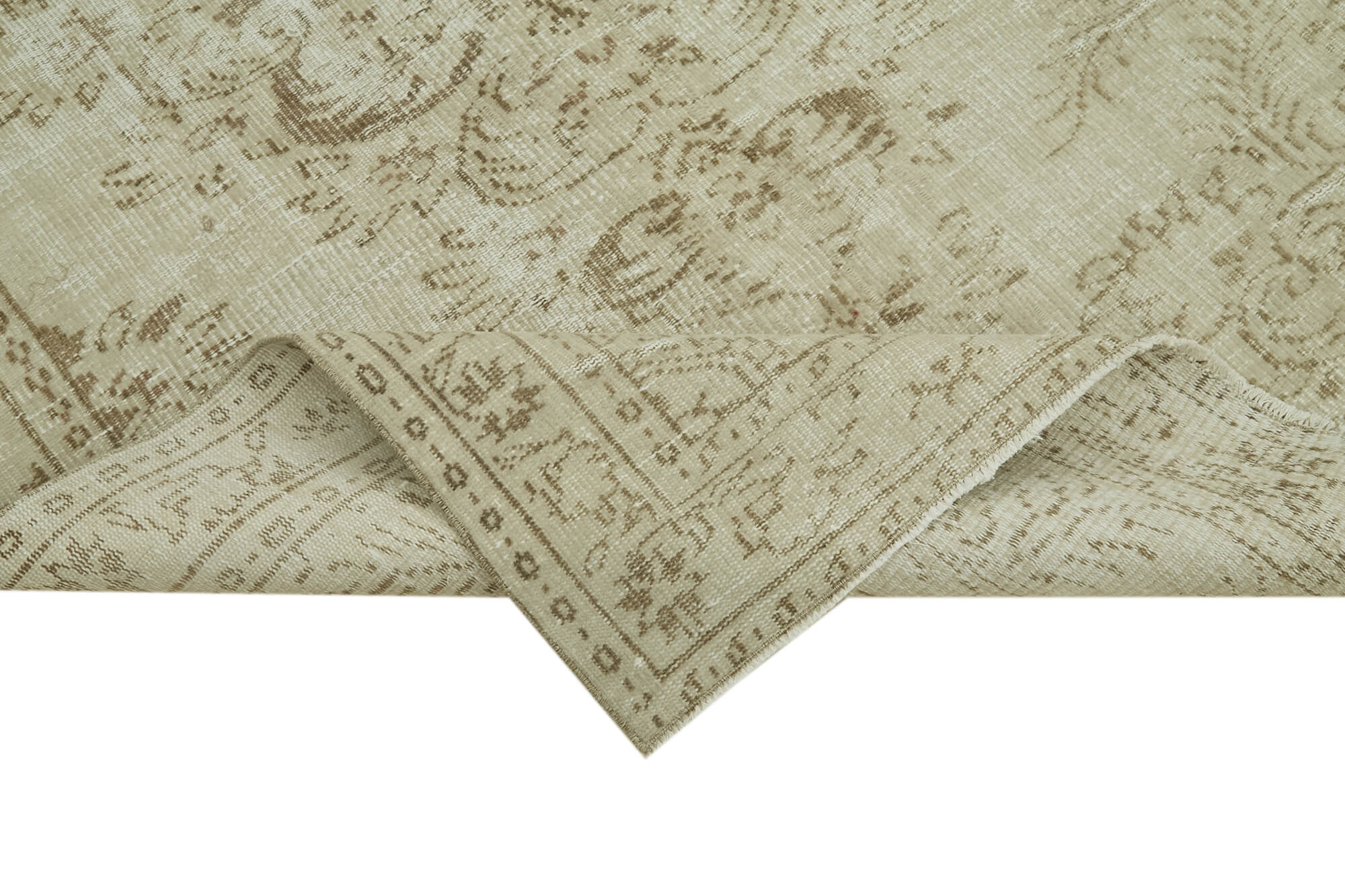 Handmade Wool Area Rug – Vintage Cotton Rug | Beige Area Carpet 5'3''x8'4''