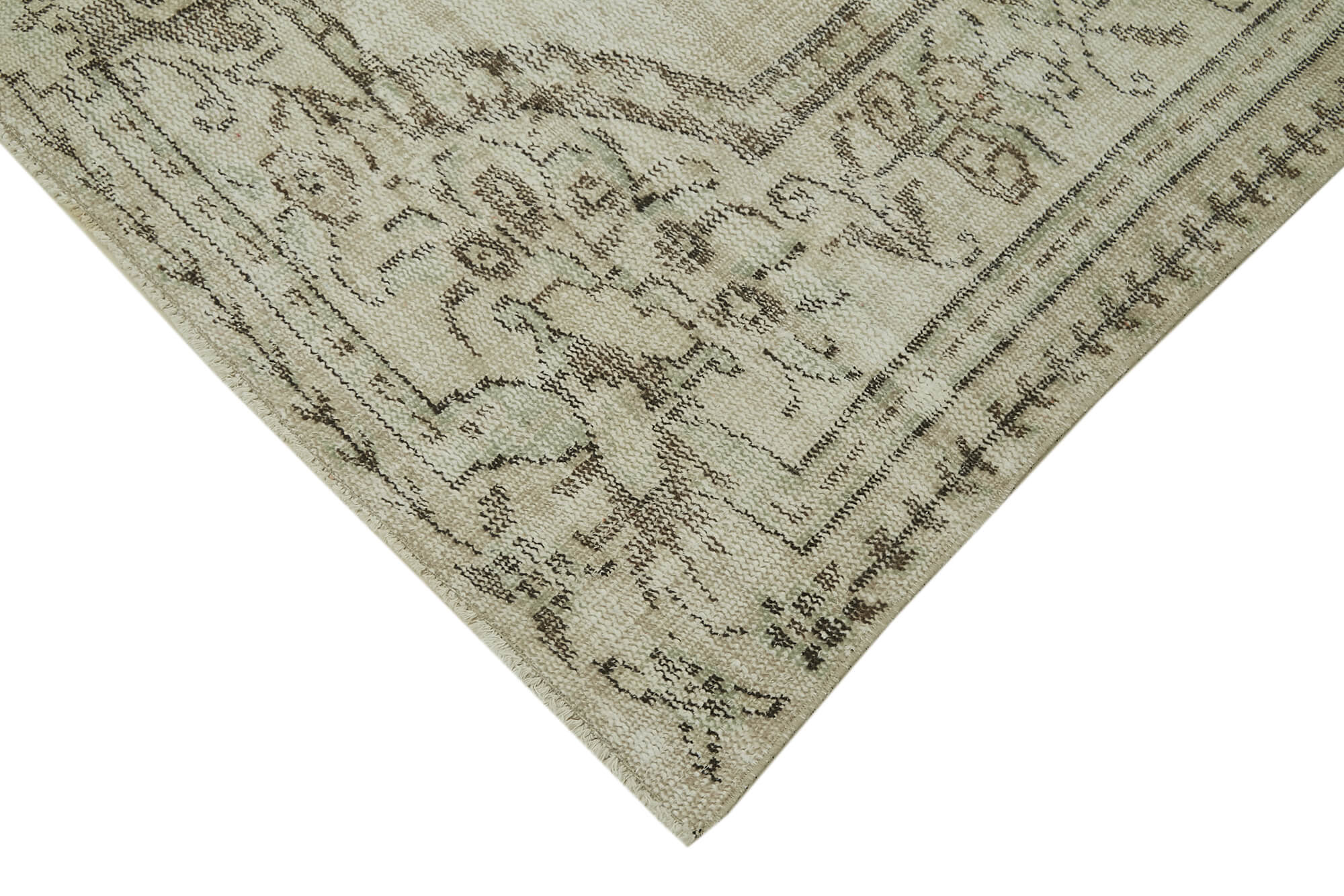 Vintage Wool Area Rug – Handmade Cotton Rug | Beige Vintage Carpet 5'5''x8'6''