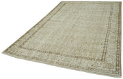 Handmade Wool Area Rug – Vintage Cotton Rug Beige 6'4''x10'0'' With Durable Cotton Weave