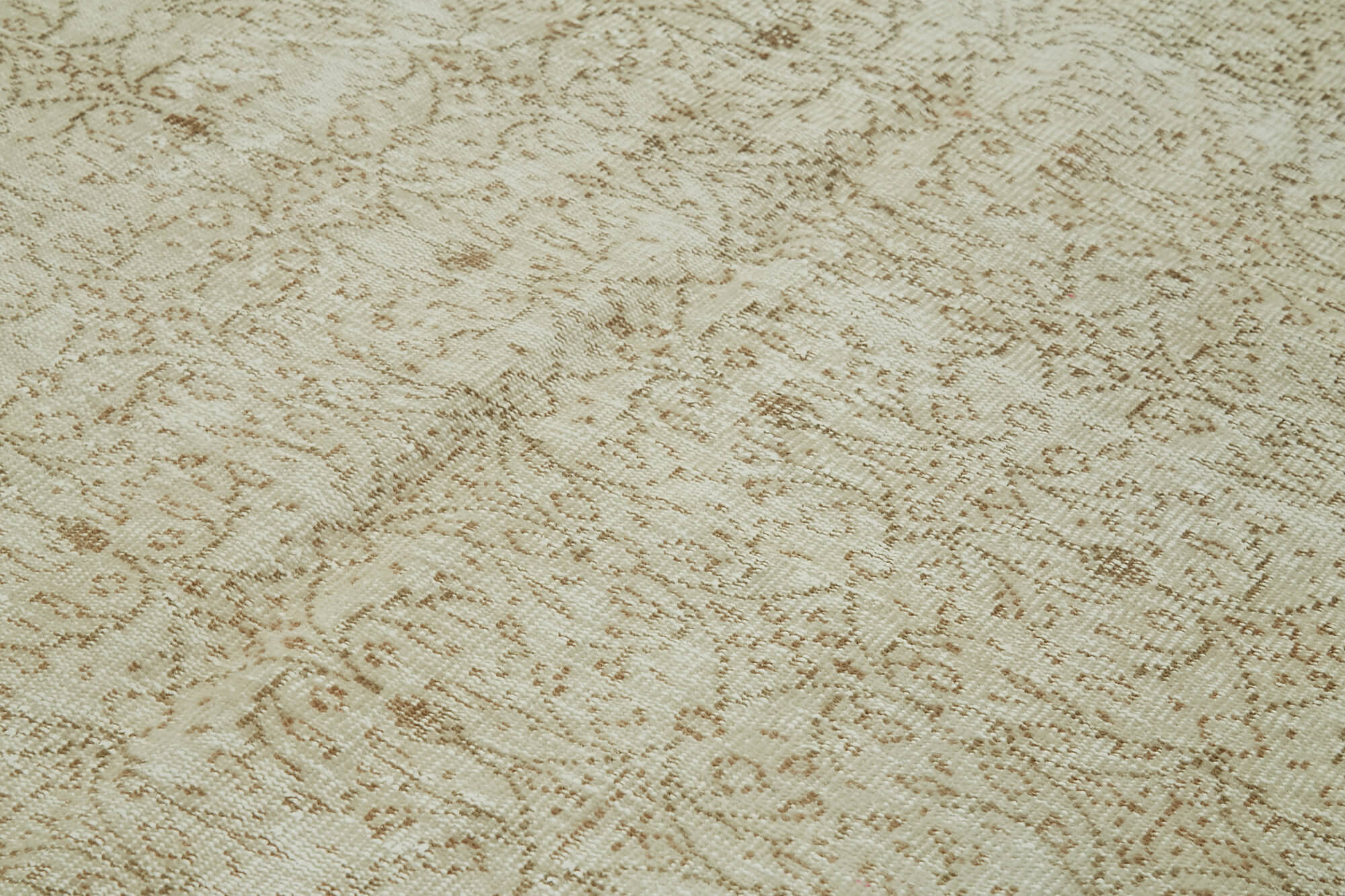 Handmade Wool Area Rug – Vintage Cotton Rug Beige 6'4''x10'0'' With Durable Cotton Weave