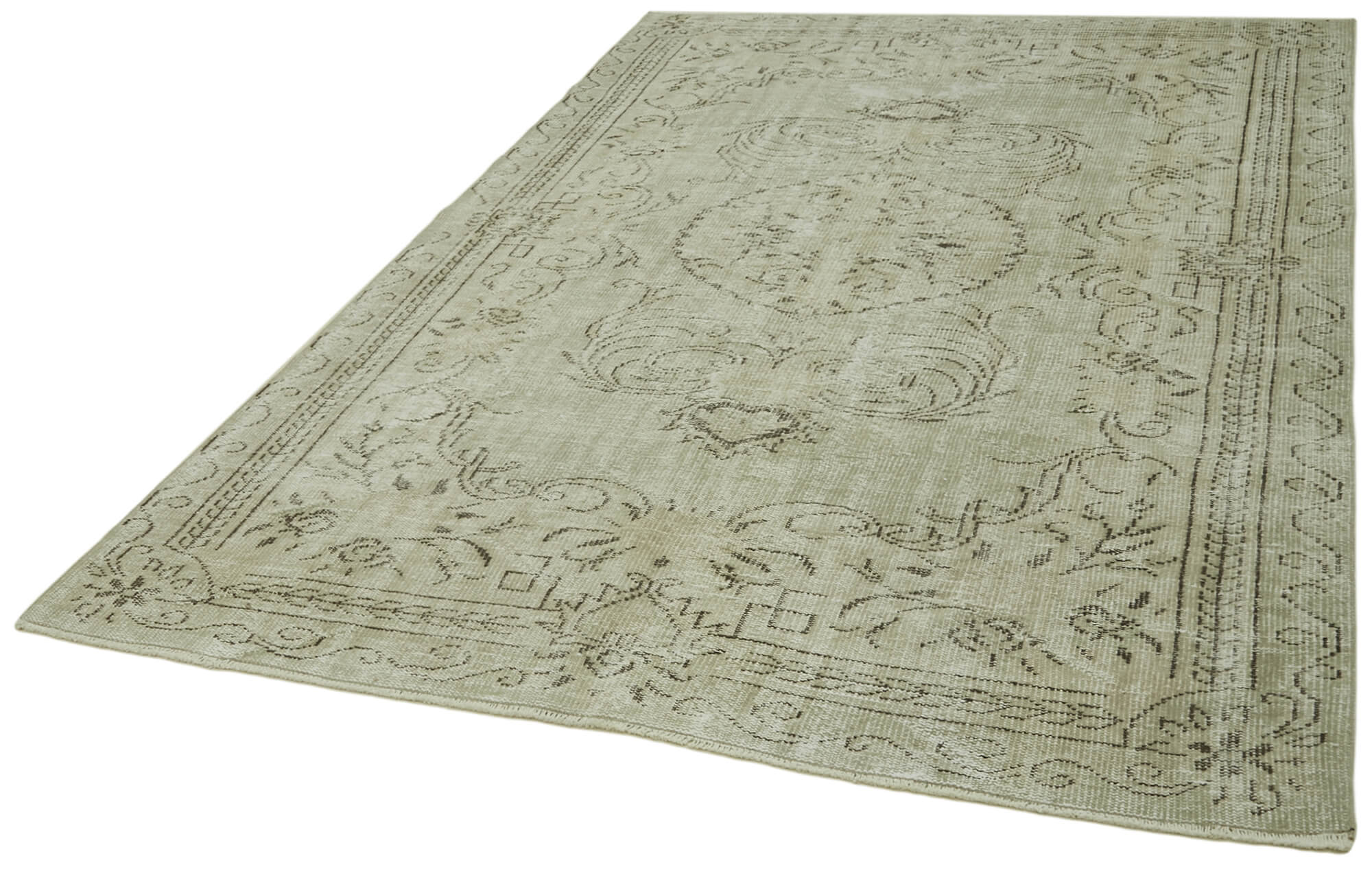 Handmade Wool Area Rug – Vintage Cotton Rug 5'11''x8'9'' | Neutral Beige Classic Carpet