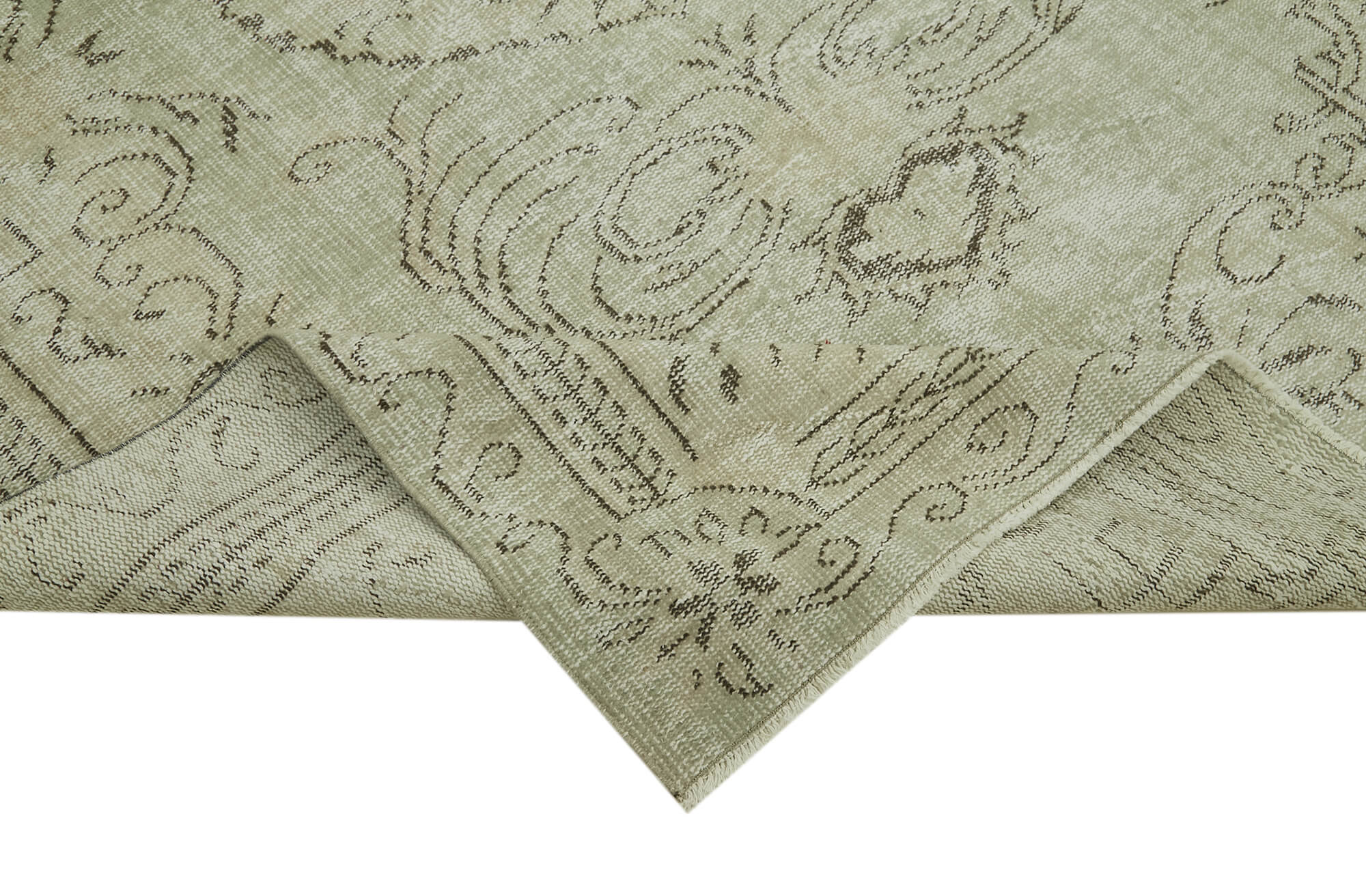 Handmade Wool Area Rug – Vintage Cotton Rug 5'11''x8'9'' | Neutral Beige Classic Carpet