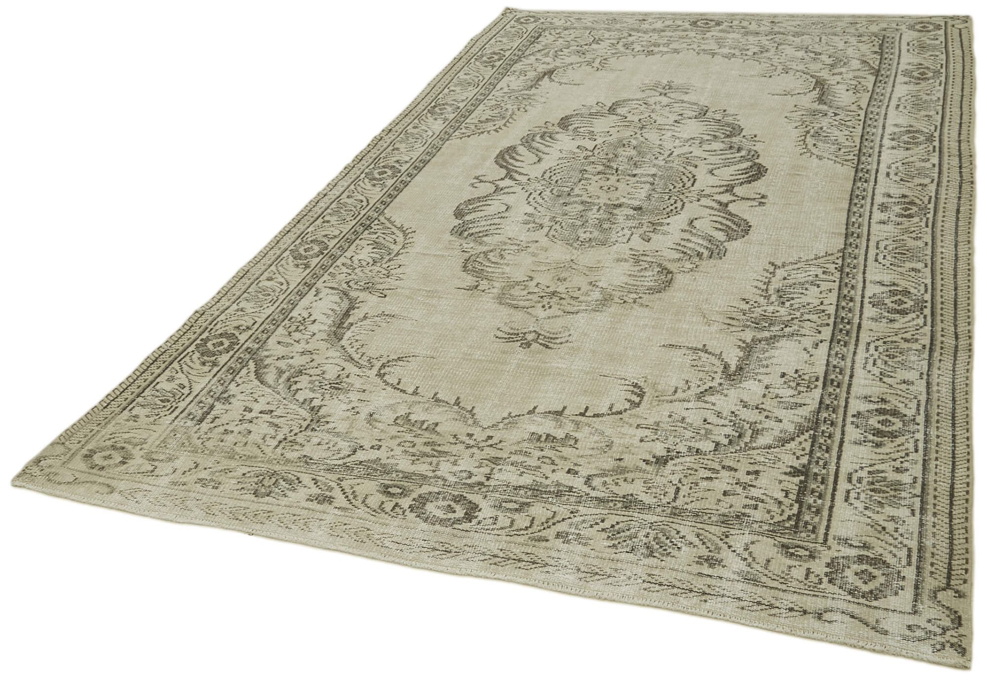 Handmade Wool Area Rug | Classic Vintage Carpet, Durable Cotton Rug 5'6''x9'3''