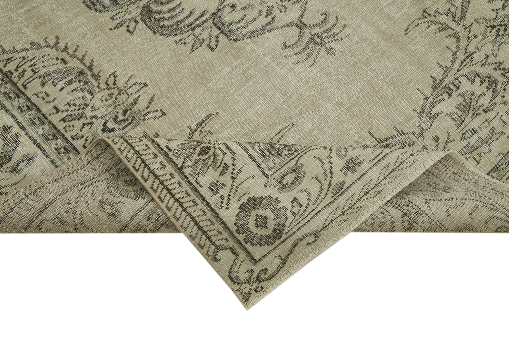 Handmade Wool Area Rug | Classic Vintage Carpet, Durable Cotton Rug 5'6''x9'3''