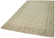Handmade Wool Area Rug - Vintage Cotton Rug | Beige Wool Carpet, Durable Cotton Weave