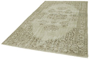 Handmade Wool Area Rug – Vintage Cotton Rug 5'9'' x 9'5'' Beige Durable Carpet
