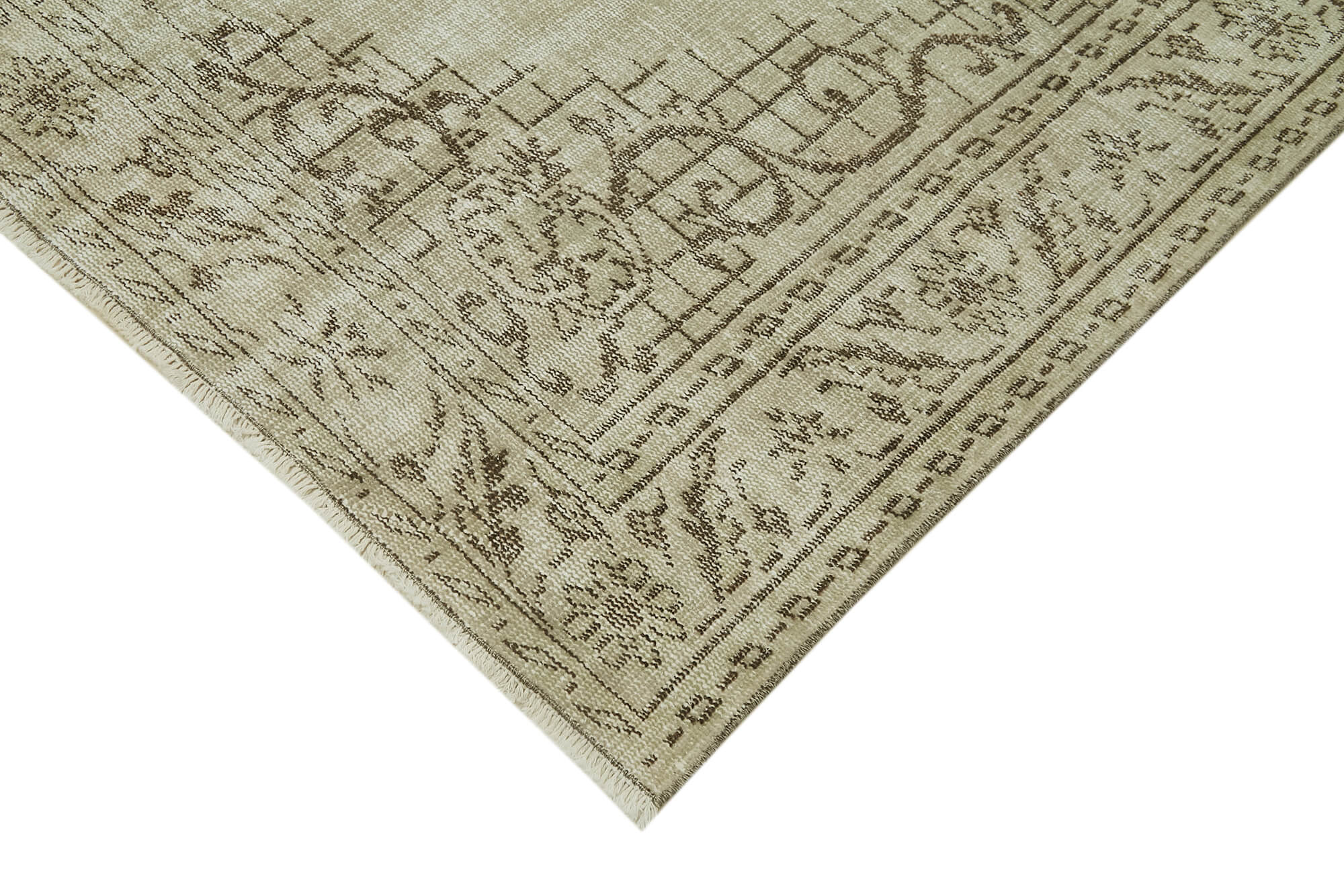 Handmade Wool Area Rug – Vintage Cotton Rug 5'9'' x 9'5'' Beige Durable Carpet