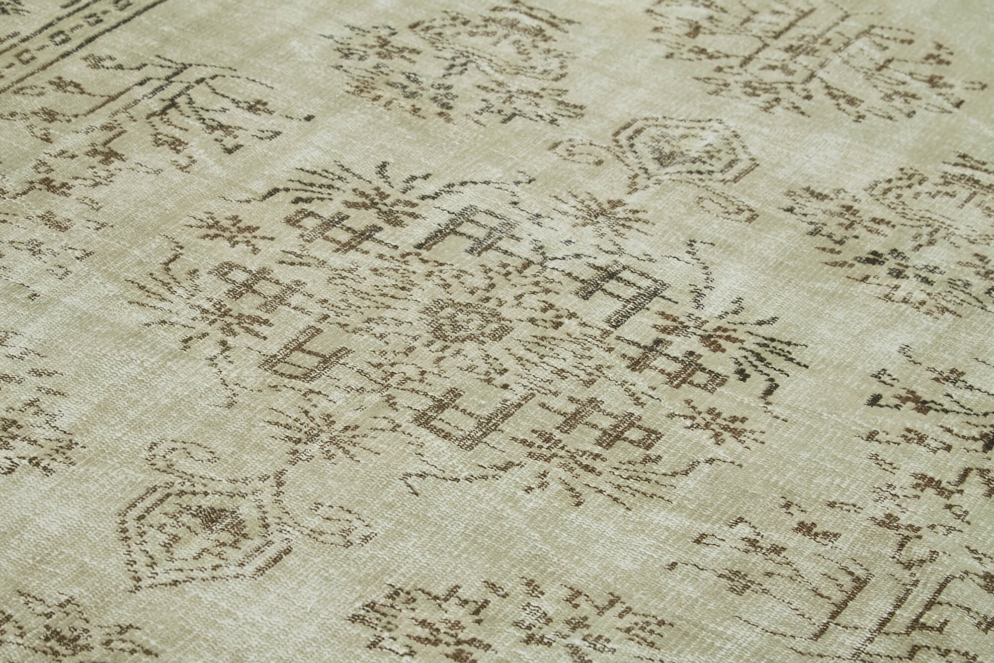 Handmade Wool Area Rug – Vintage Cotton Rug 5'9'' x 9'5'' Beige Durable Carpet