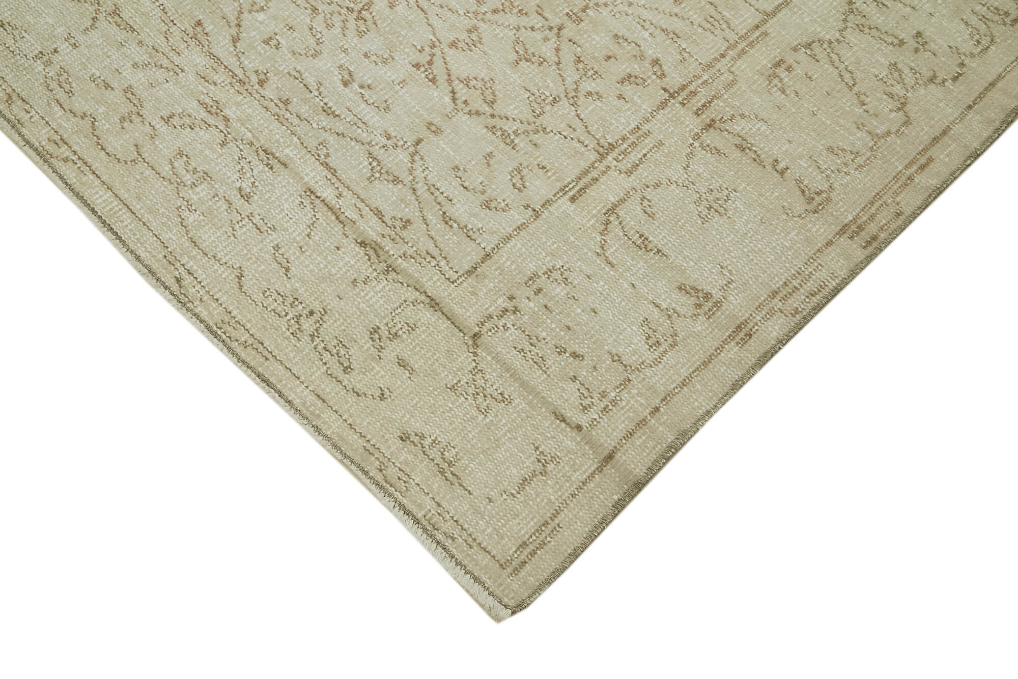 Handmade Wool Area Rug – Vintage Cotton Rug Beige 6'4''x9'7'' Durable Turkish Carpet