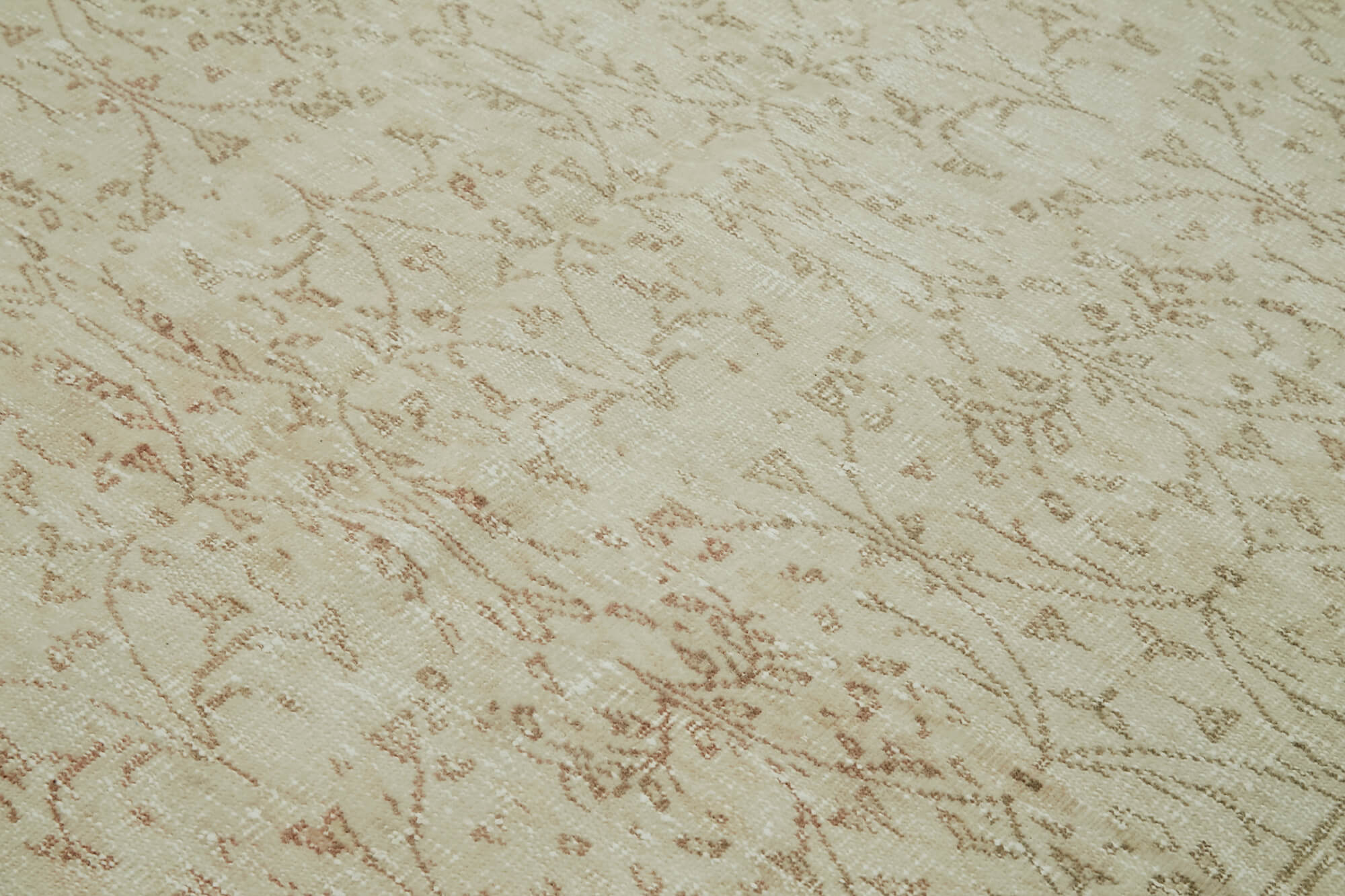 Handmade Wool Area Rug – Vintage Cotton Rug Beige 6'4''x9'7'' Durable Turkish Carpet