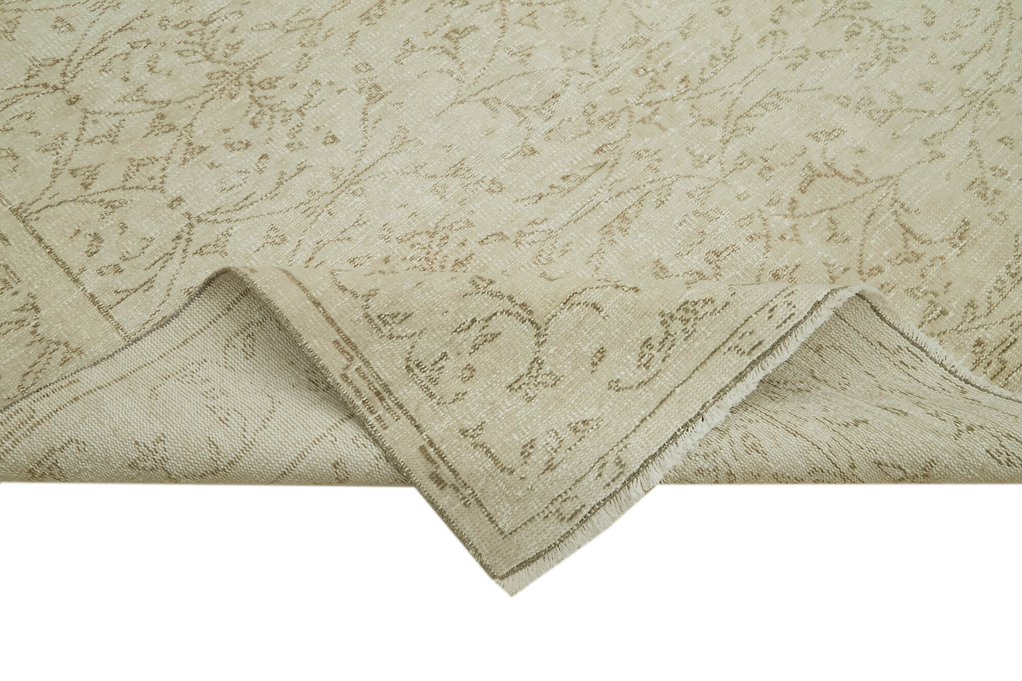 Handmade Wool Area Rug – Vintage Cotton Rug Beige 6'4''x9'7'' Durable Turkish Carpet