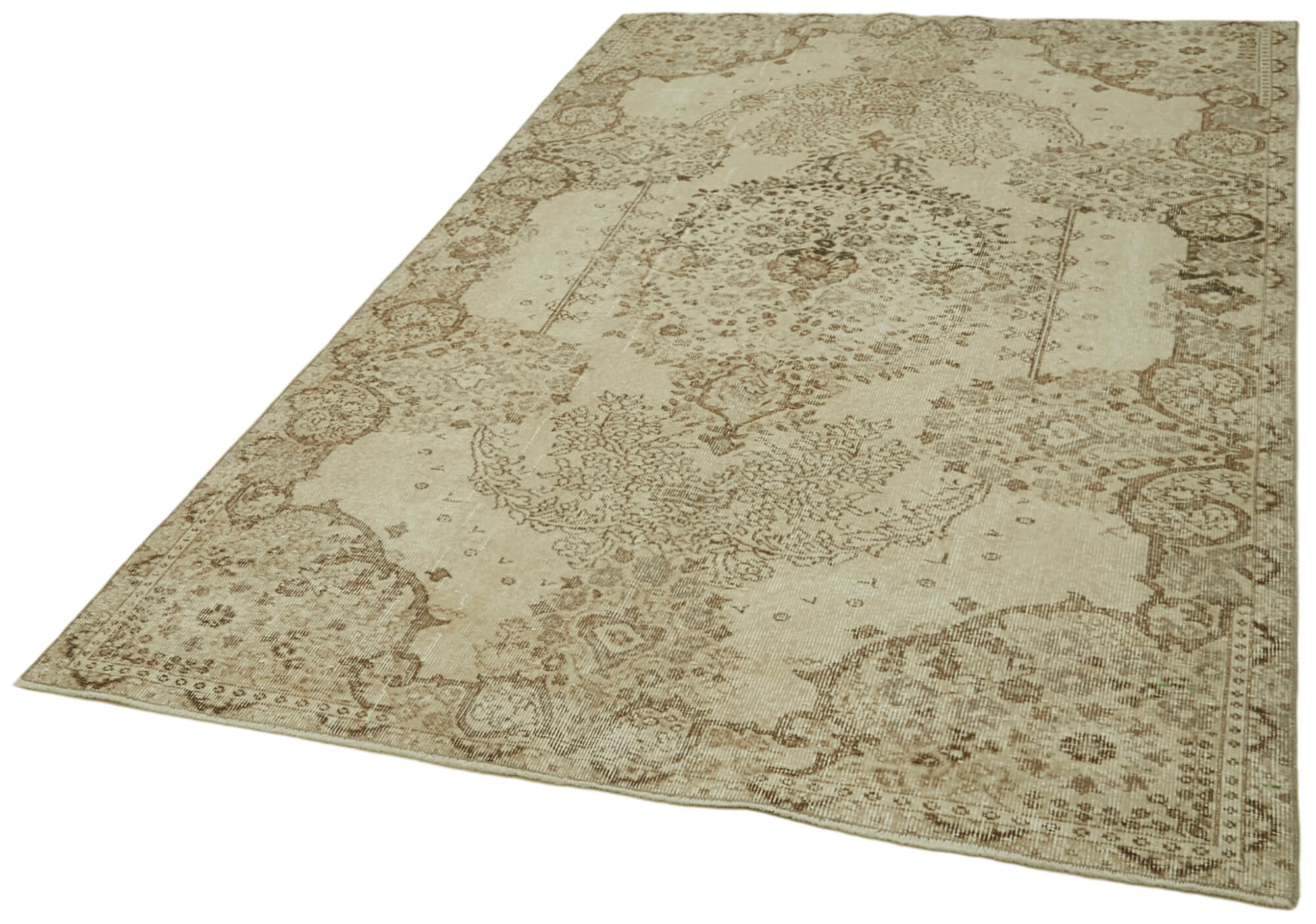 Handmade Wool Area Rug | Traditional Hand Knotted Turkish Wool Rug Beige