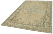 Handmade Wool Area Rug – Vintage Cotton Rug Beige 5'8'' x 8'7'' Durable Cotton Weave