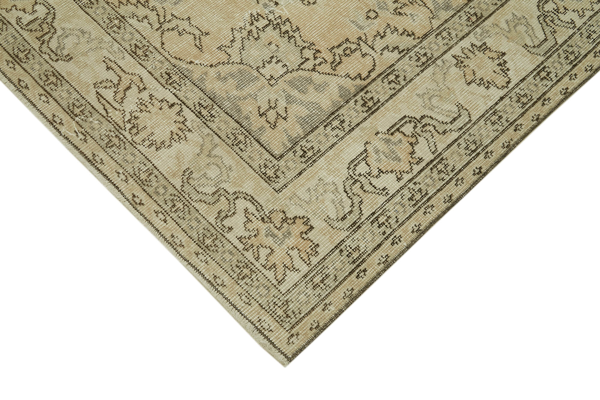 Handmade Wool Area Rug – Vintage Cotton Rug Beige 5'8'' x 8'7'' Durable Cotton Weave