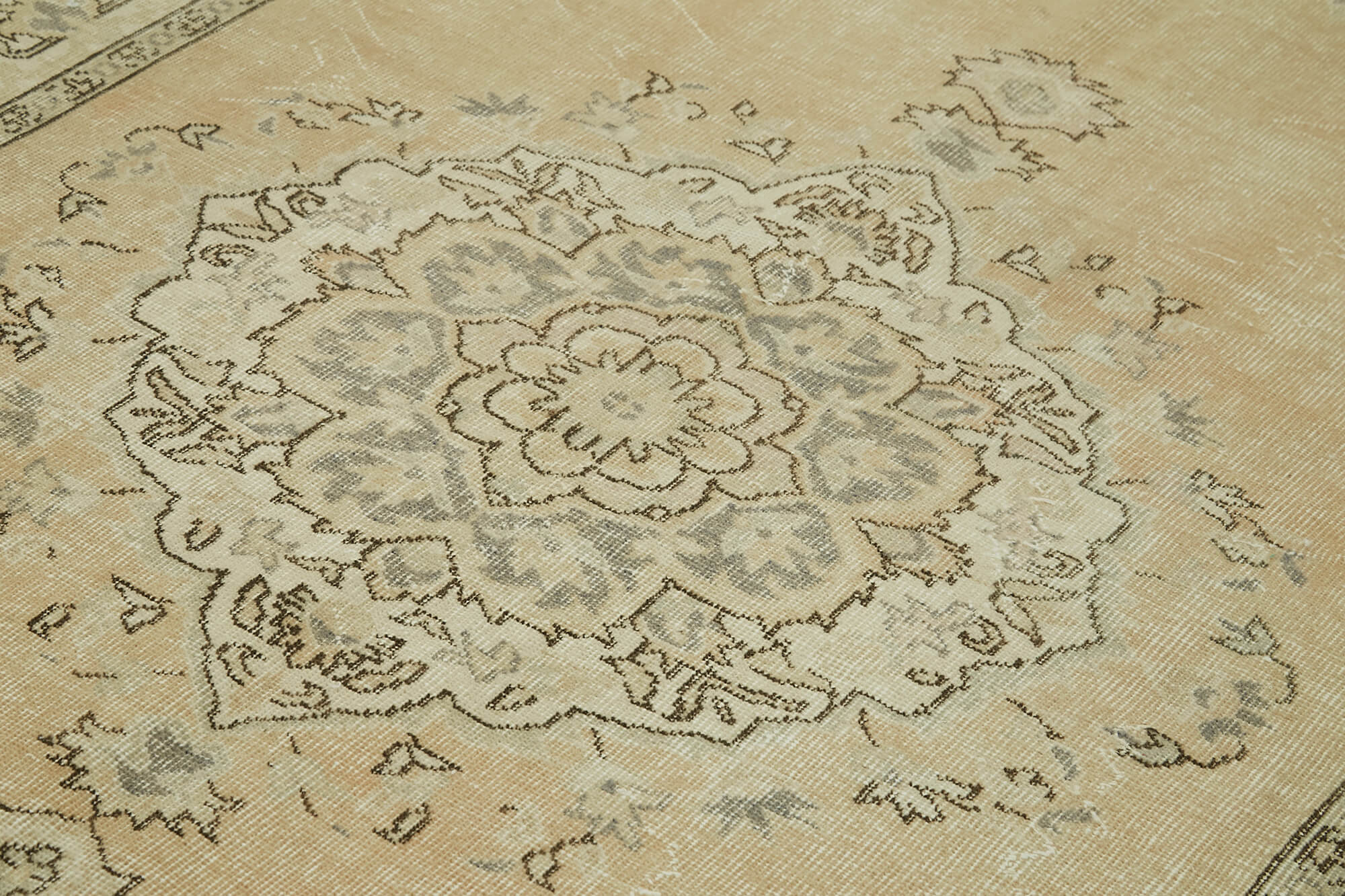 Handmade Wool Area Rug – Vintage Cotton Rug Beige 5'8'' x 8'7'' Durable Cotton Weave