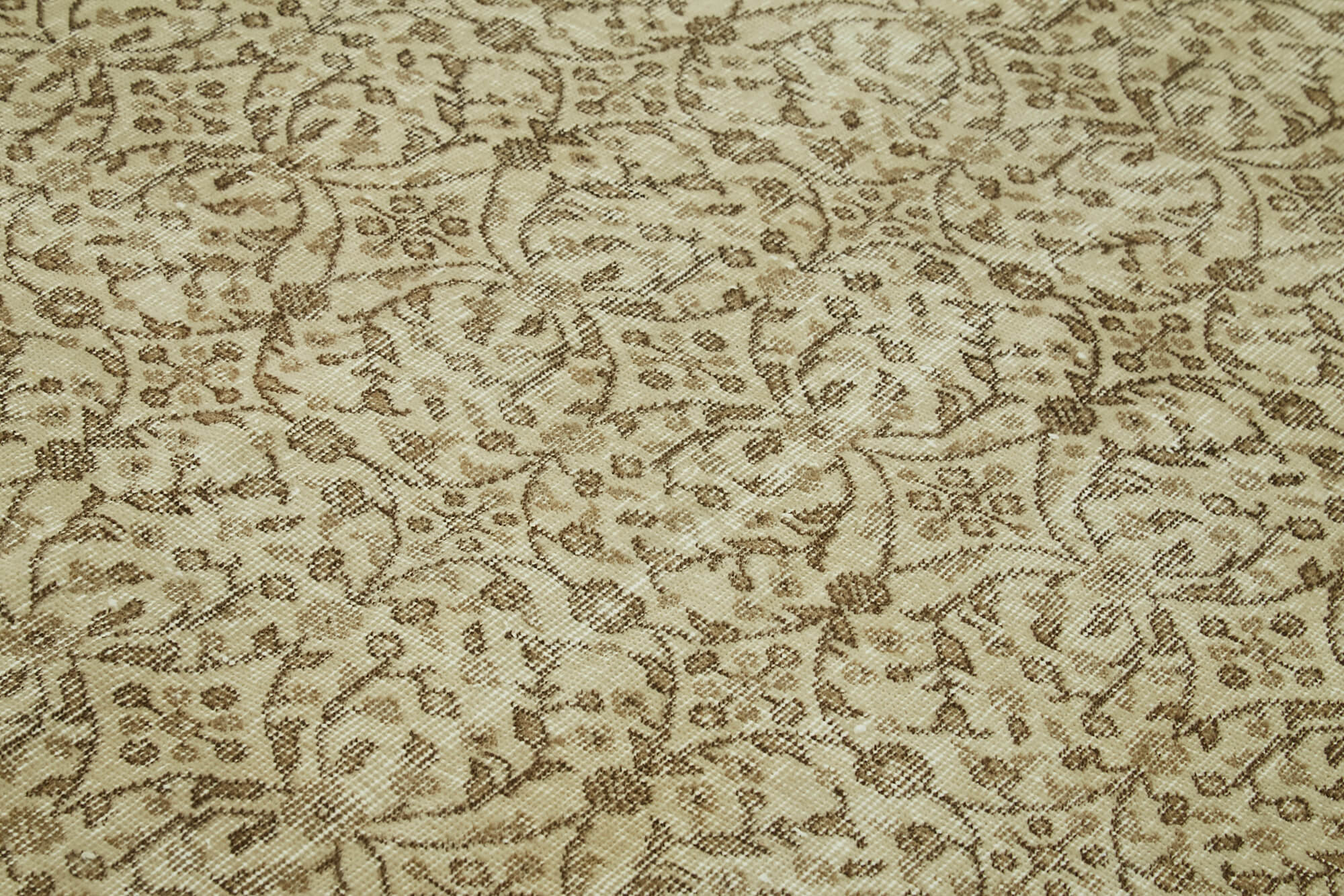 Handmade Wool Area Rug – Vintage Cotton Rug Beige Area Carpet 5'10''x8'10''